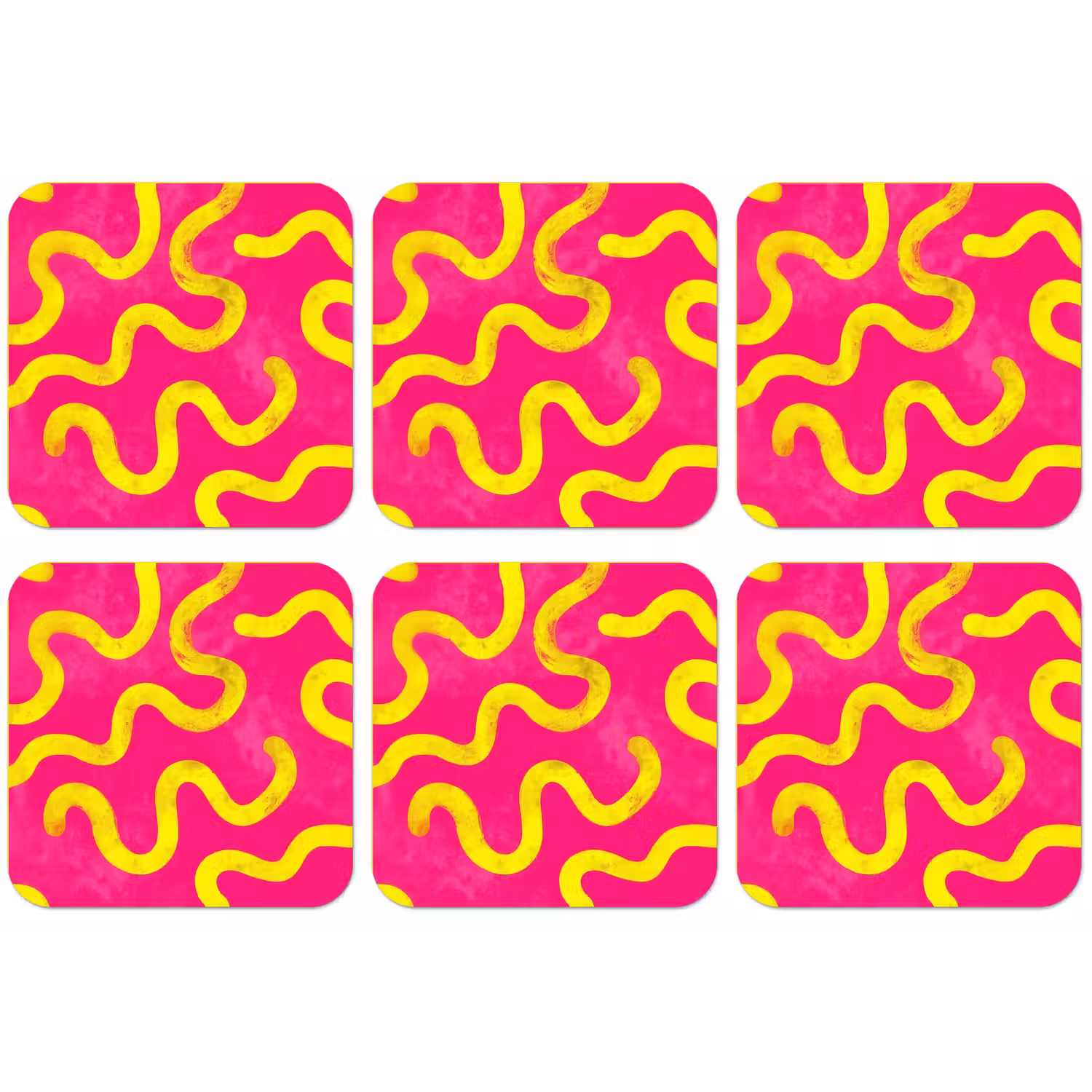 Lijn - Geel - Abstract onderzetter kurk middel -zkaufland3dotto