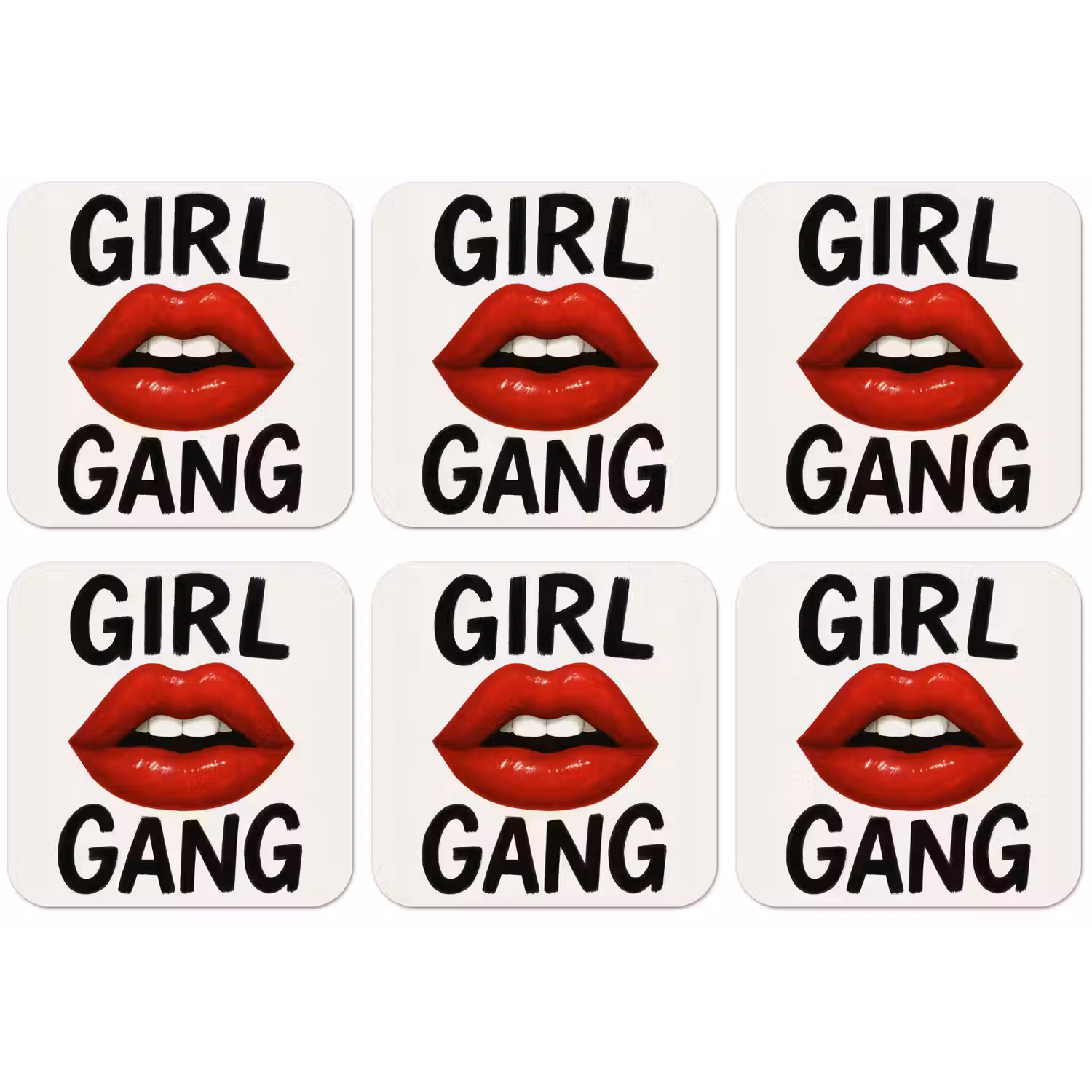 Lip - Girl - Rood - Letters onderzetter kurk middel -zkaufland3dotto