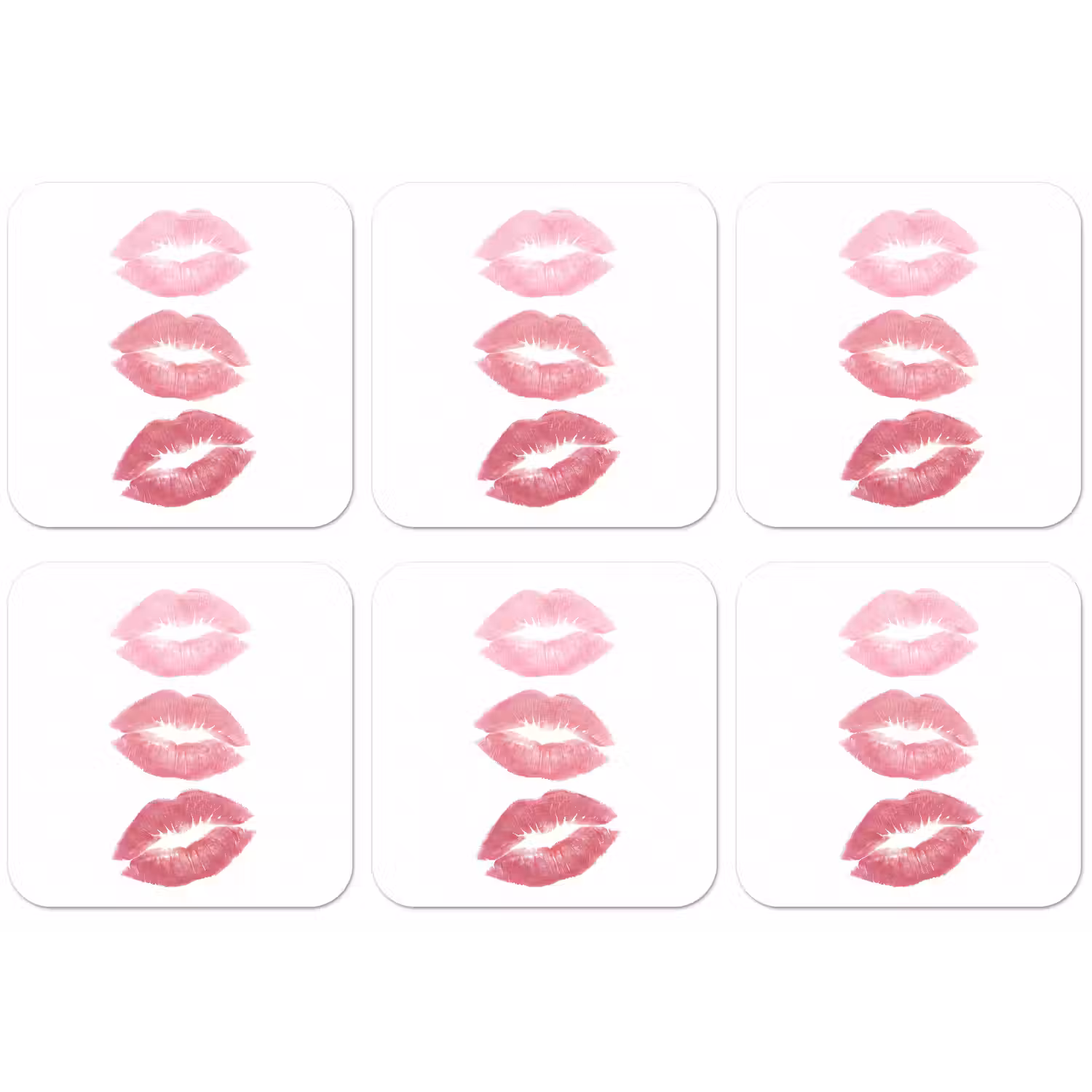 Lippen - Kusafdruk - Roze - Modern - Abstract onderzetter kurk middel -zkaufland3dotto