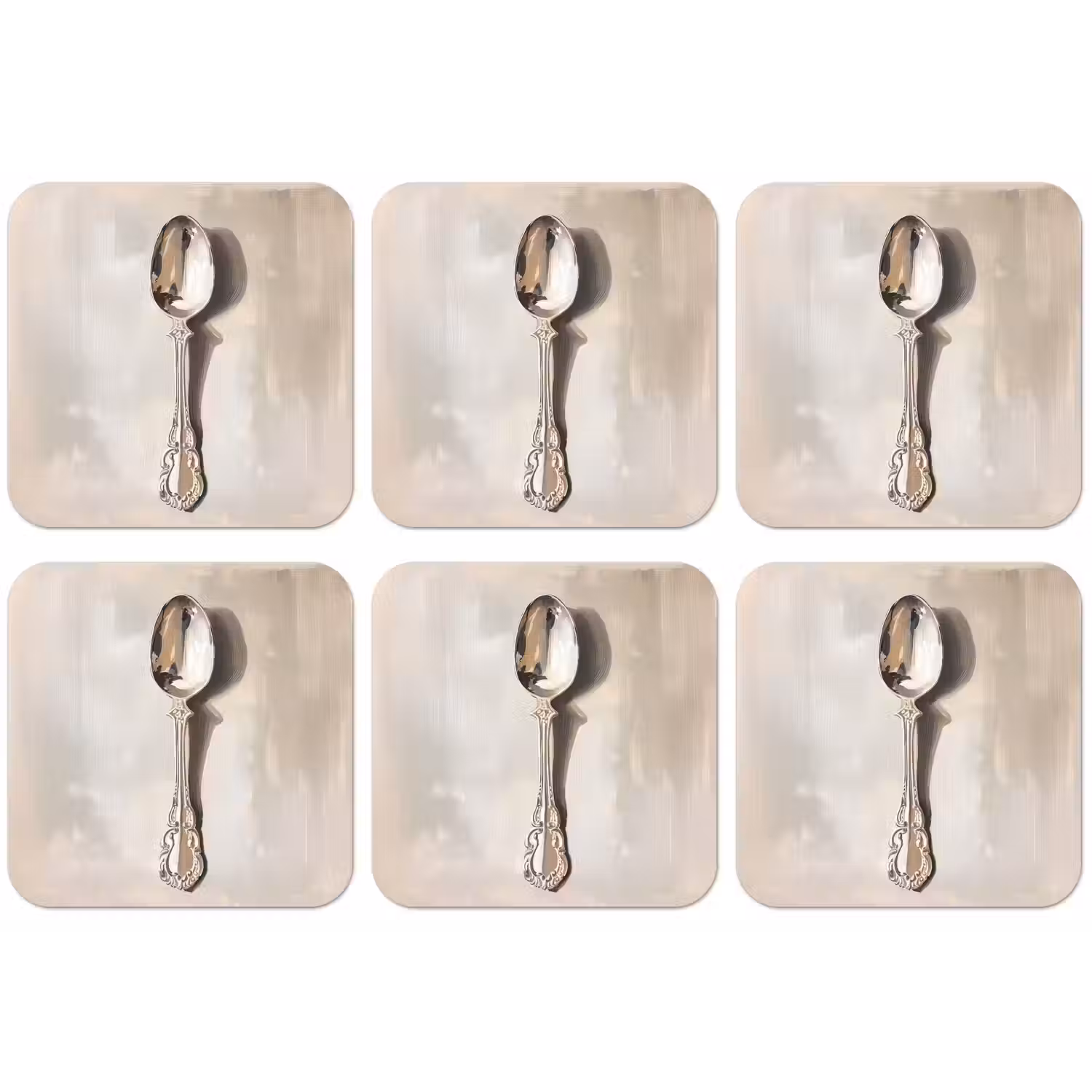 Lepel - Verf - Zilver onderzetter kurk middel -zkaufland3dotto