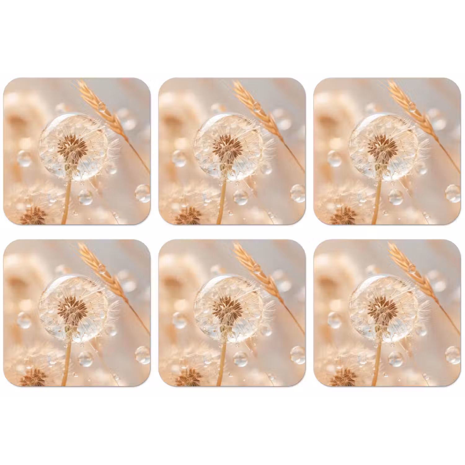 Paardenbloem - Water - Natuur - Stilleven - Modern onderzetter kurk middel -zkaufland3dotto