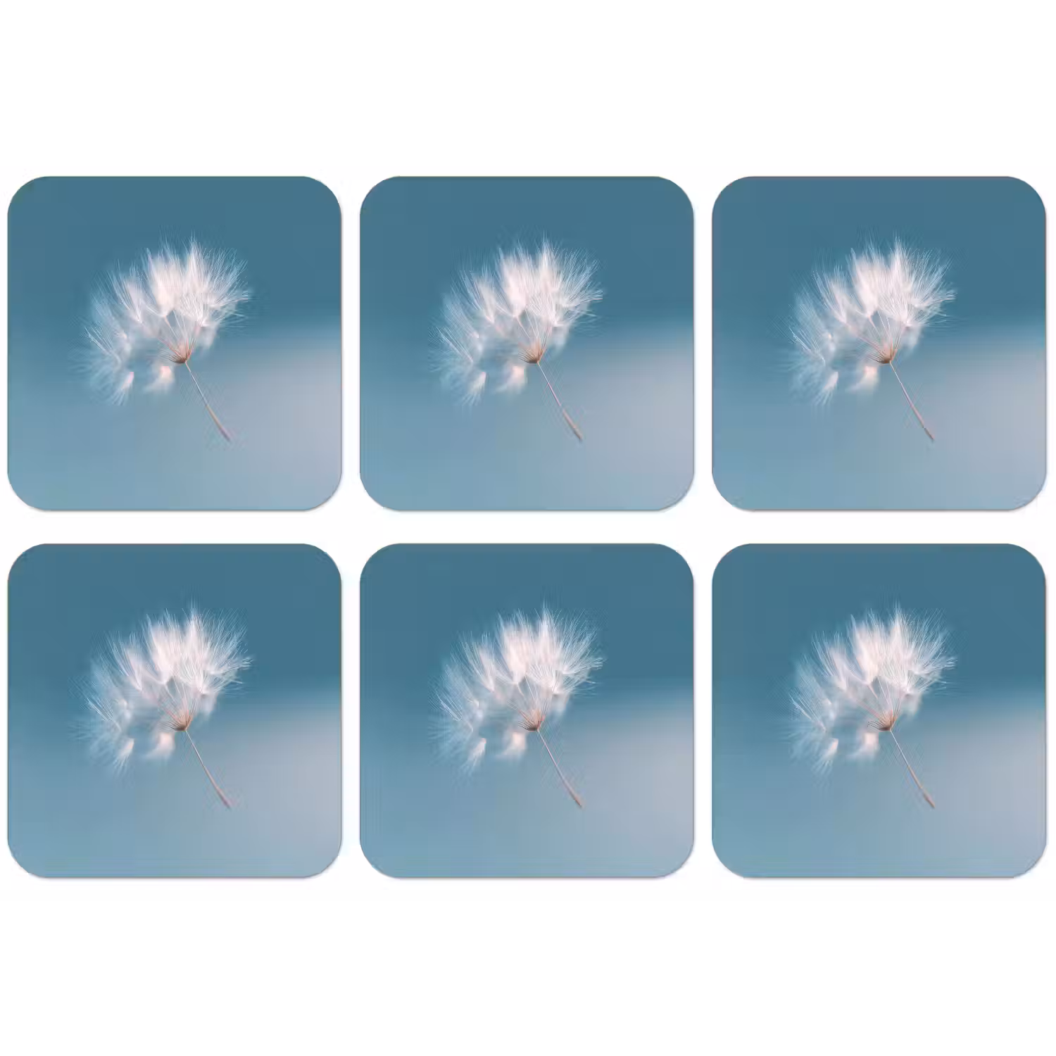 Paardenbloempluisje - Blauw - Lucht onderzetter kurk middel -zkaufland3dotto