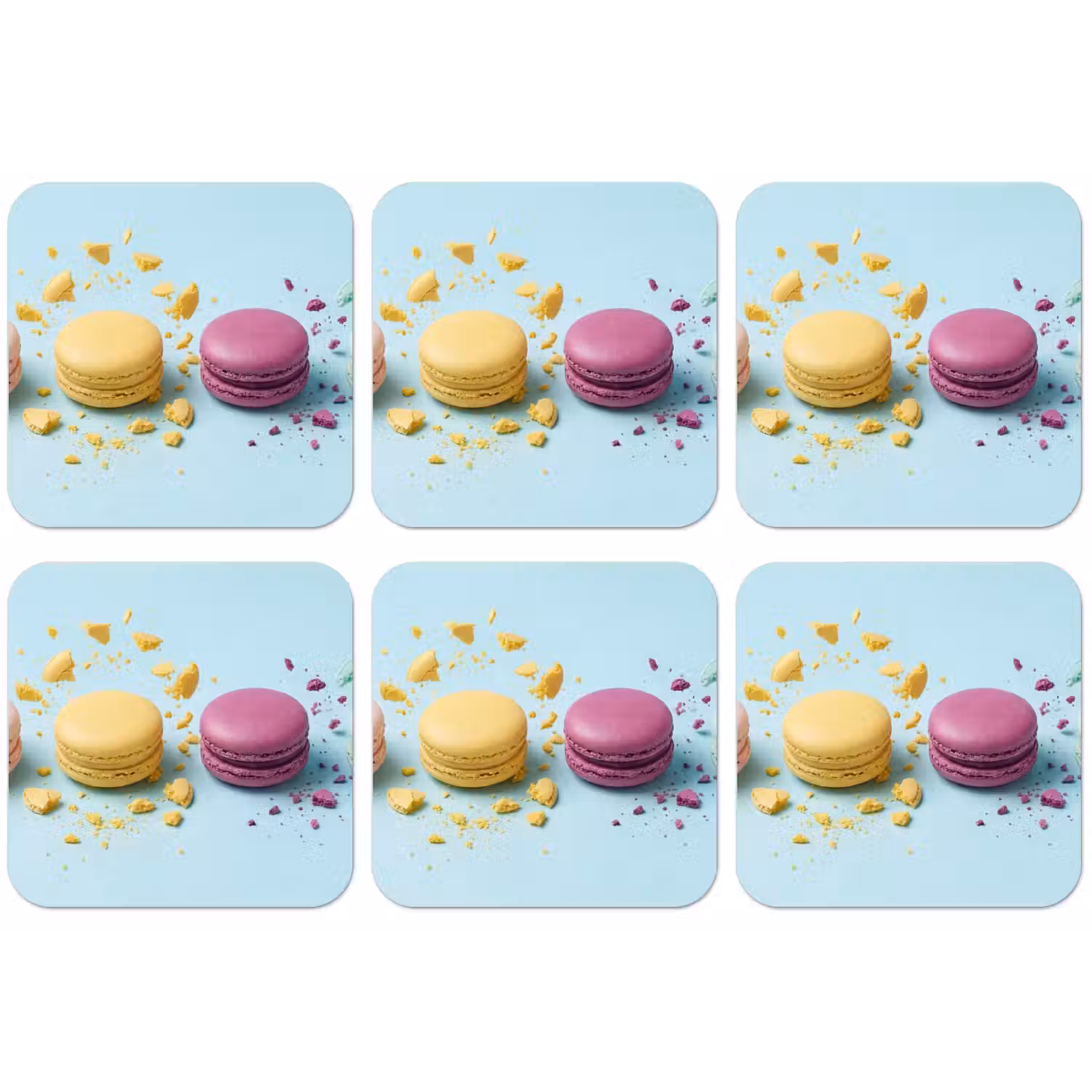Macarons - Kleurrijk - Pastel onderzetter kurk middel -zkaufland3dotto