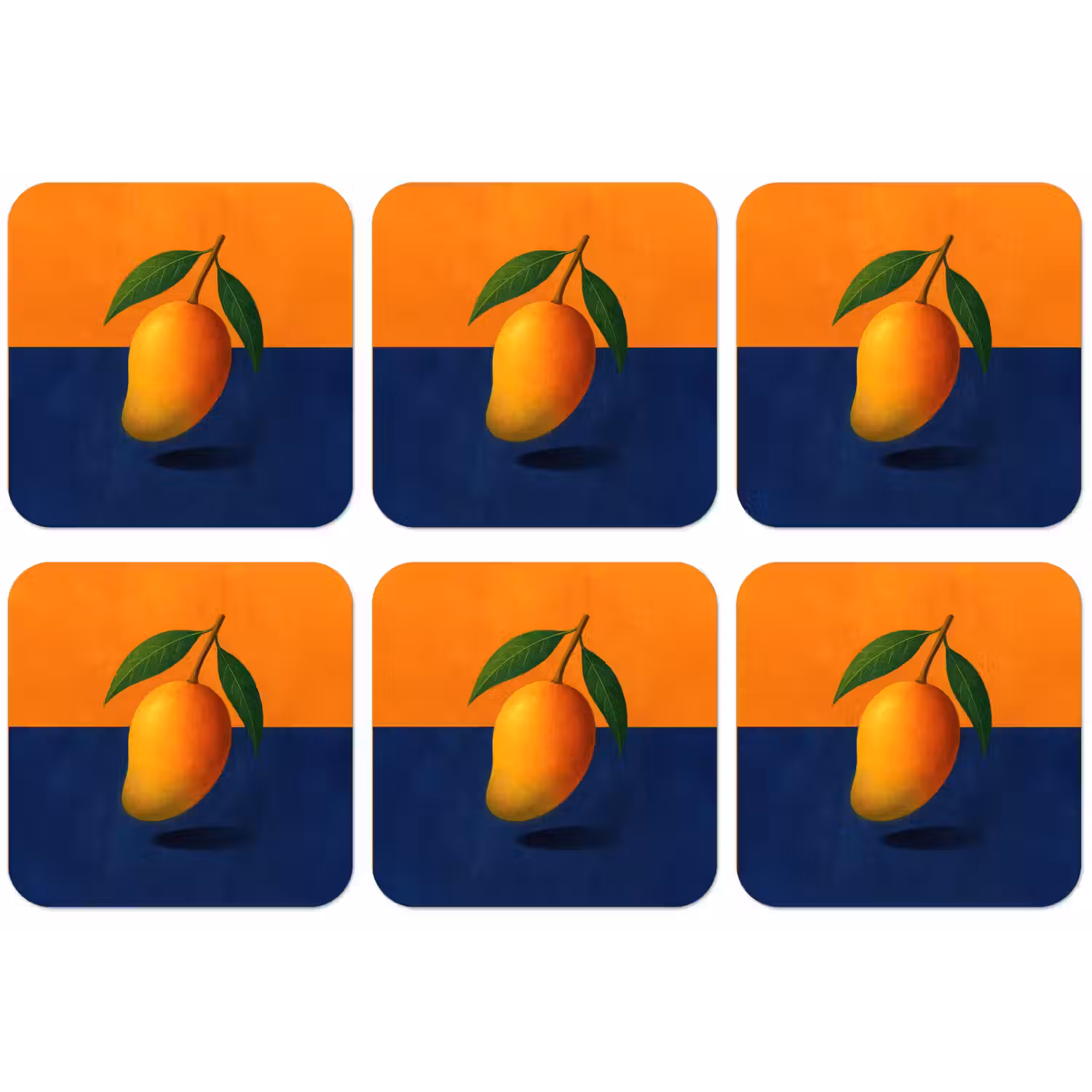 Mango - Vlakken - Bladeren - Oranje onderzetter kurk middel -zkaufland3dotto