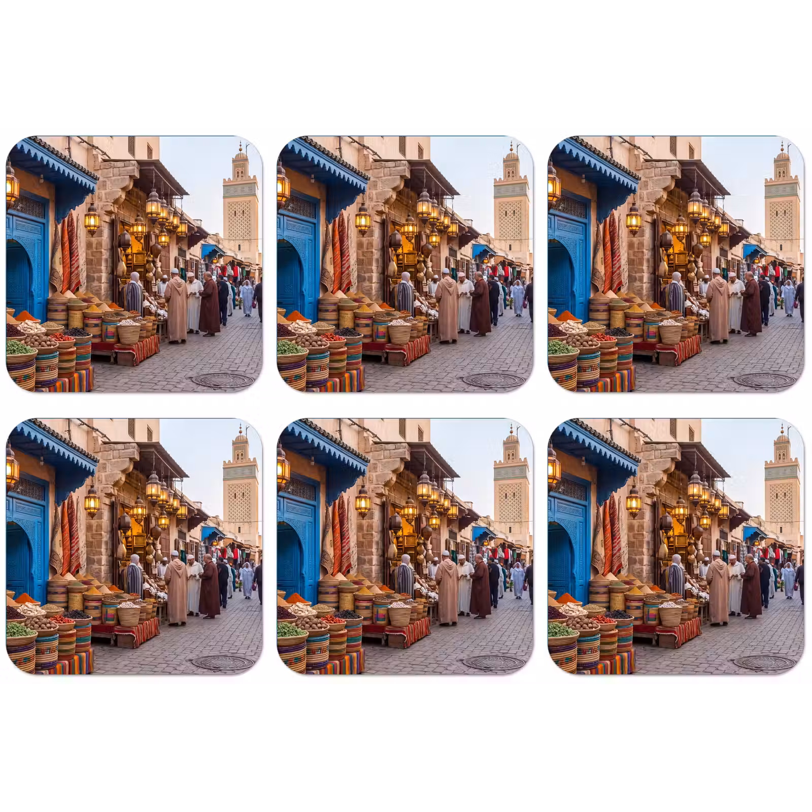 Untersetzer - Markt – Orientalisch – Farbenfroh - Markt - Oosters - Kleurrijk onderzetter kurk middel