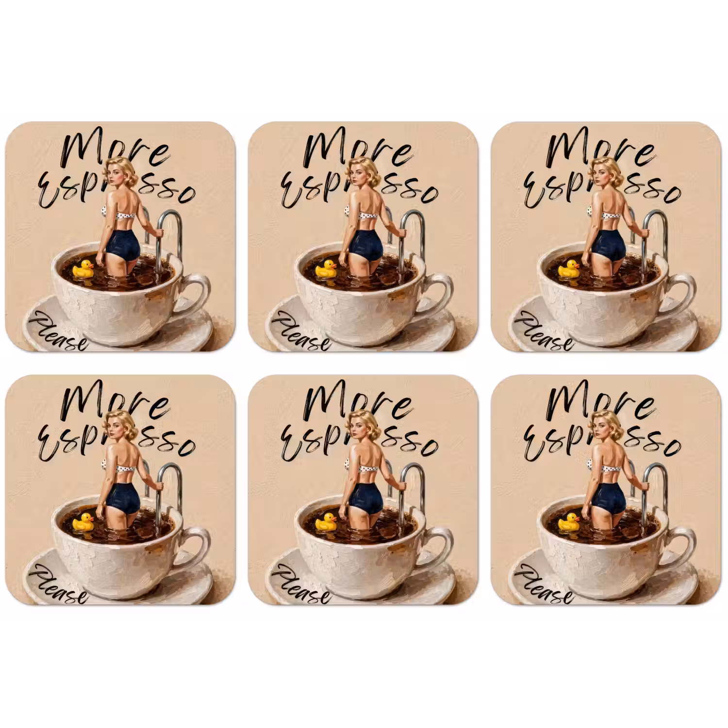 More espresso - Koffie - Eend onderzetter kurk middel -zkaufland3dotto