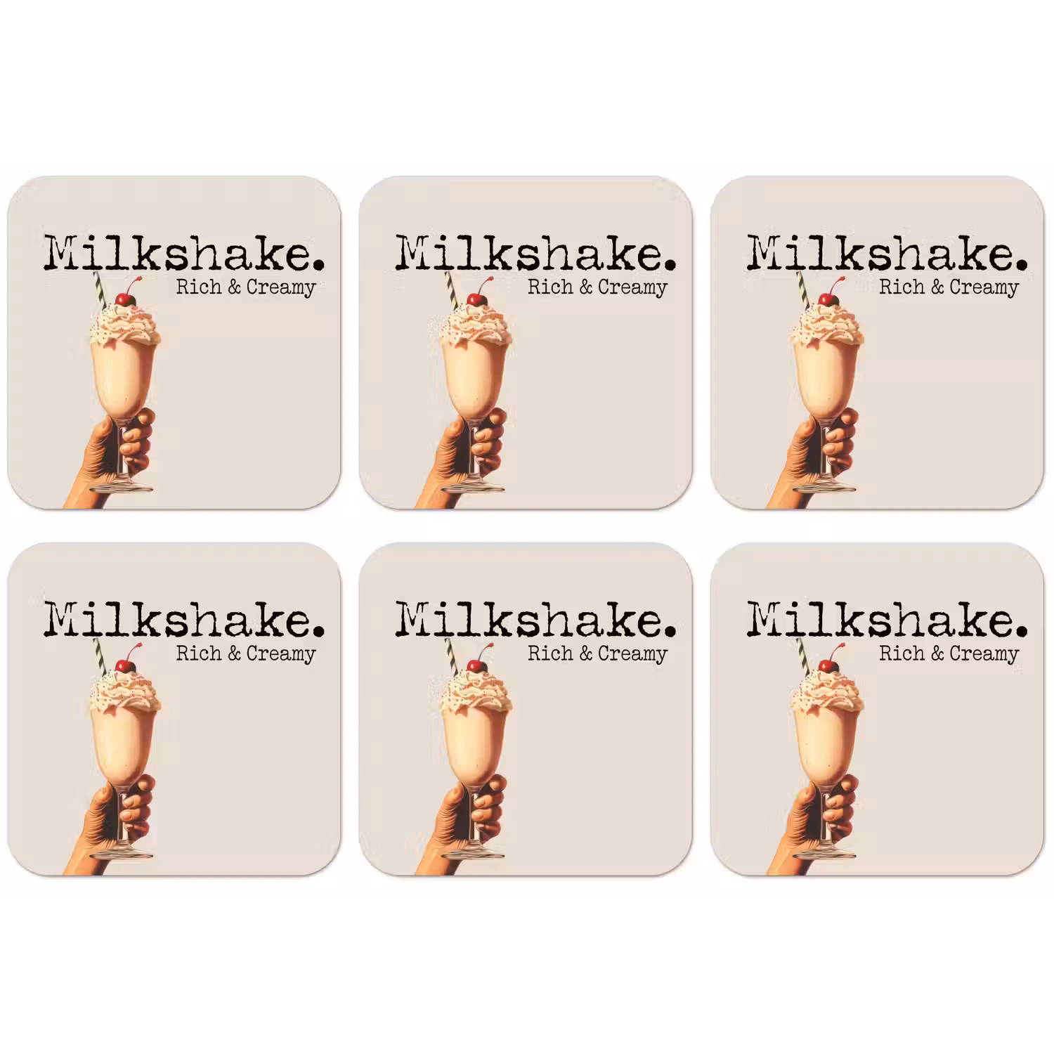 Milkshake - Kers - Rietje onderzetter kurk middel -zkaufland3dotto