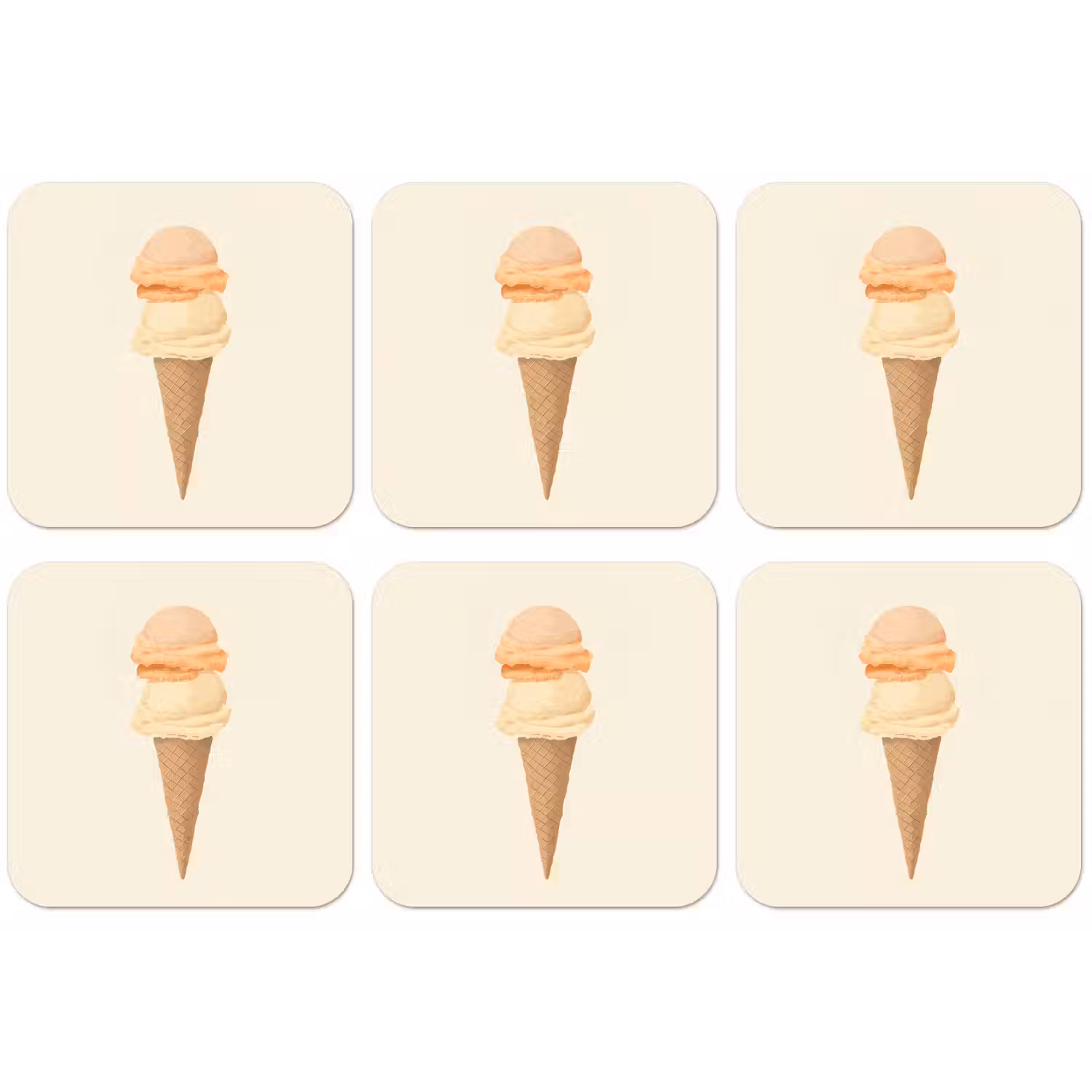 Minimalistisch - Schepijs - Hoorntje - Beige onderzetter kurk middel -zkaufland3dotto