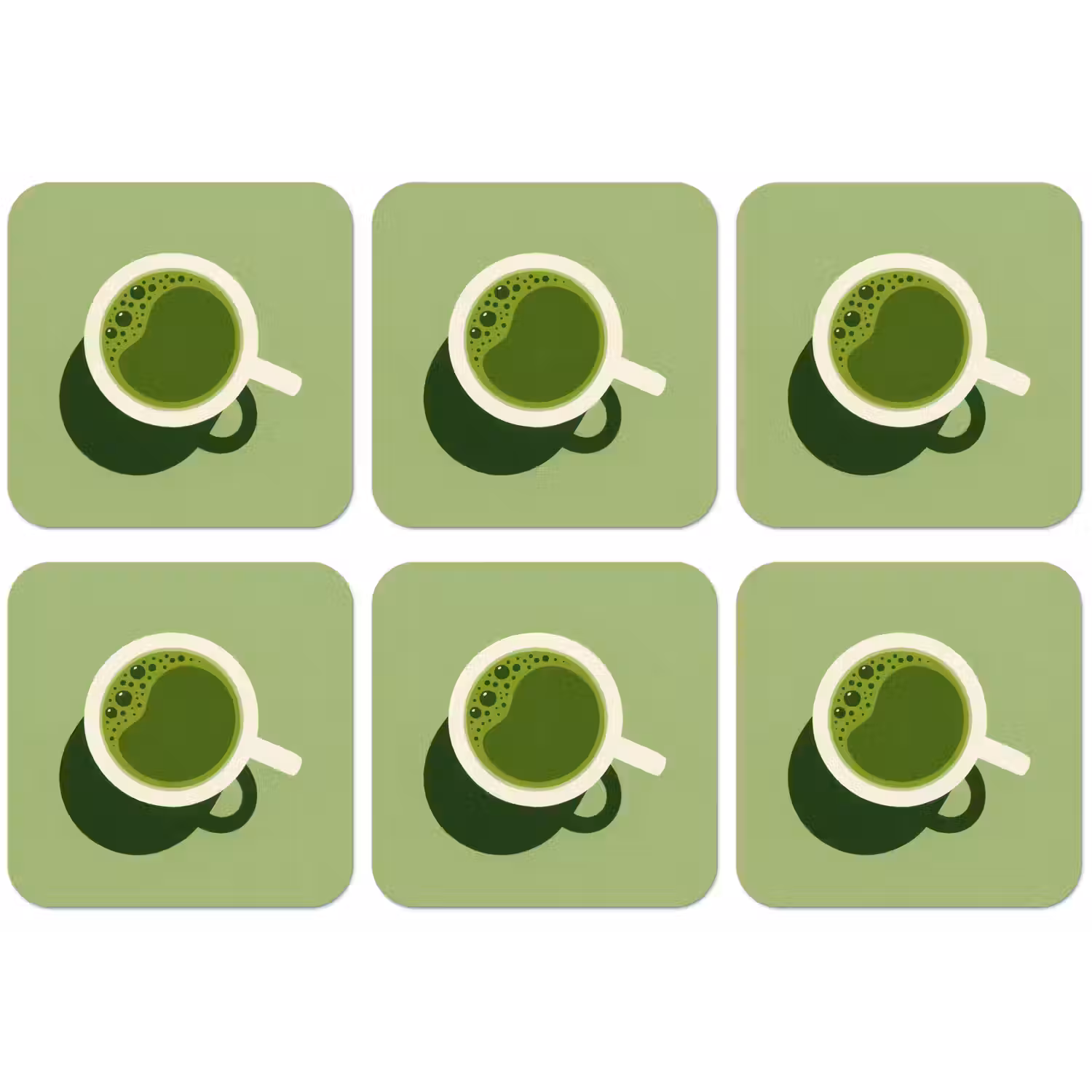 Minimalistisch - Kopjes - Matcha -Groen onderzetter kurk middel -zkaufland3dotto