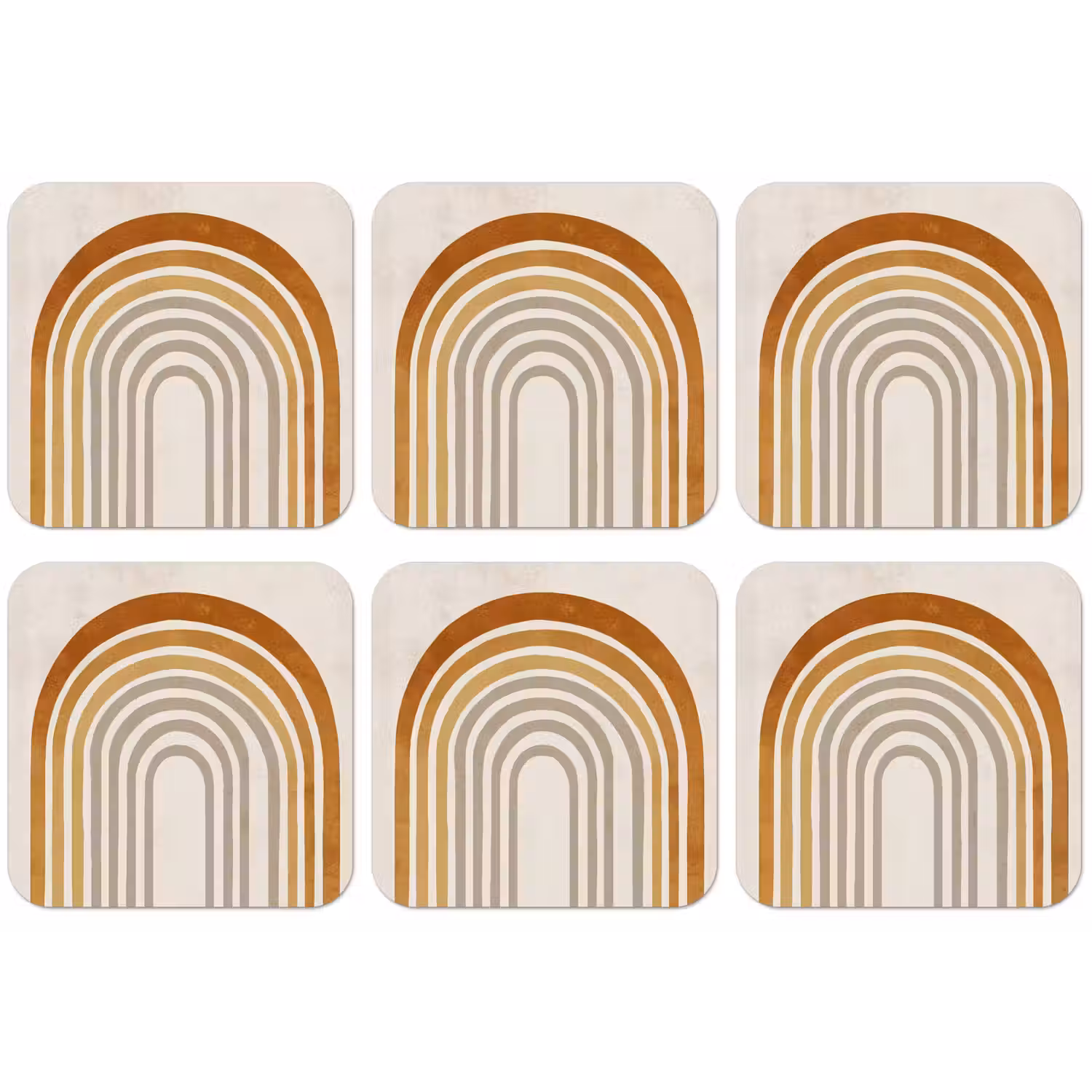 Minimalistisch - Boog - Lijnen - Beige onderzetter kurk middel -zkaufland3dotto