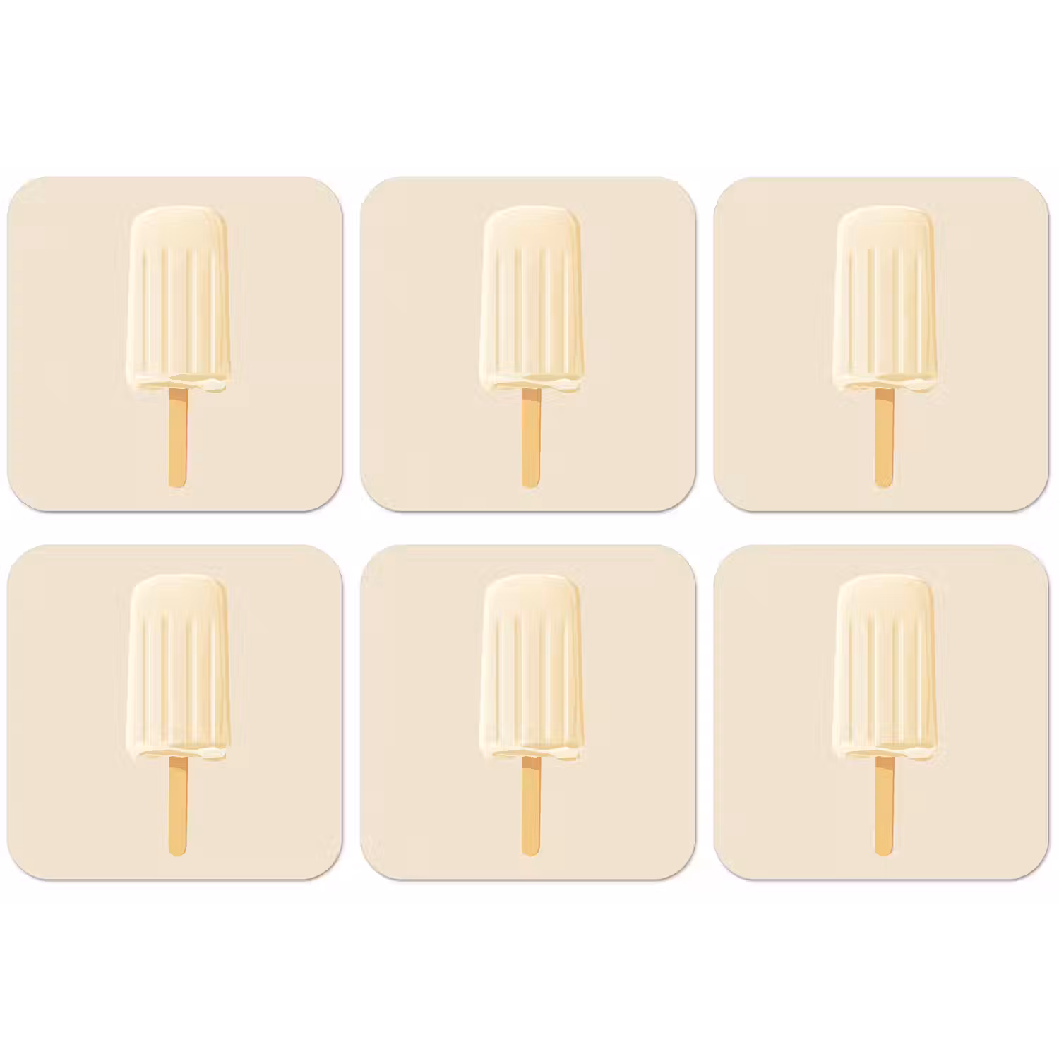 Minimalistisch - Waterijsje - Stokje - Beige onderzetter kurk middel -zkaufland3dotto