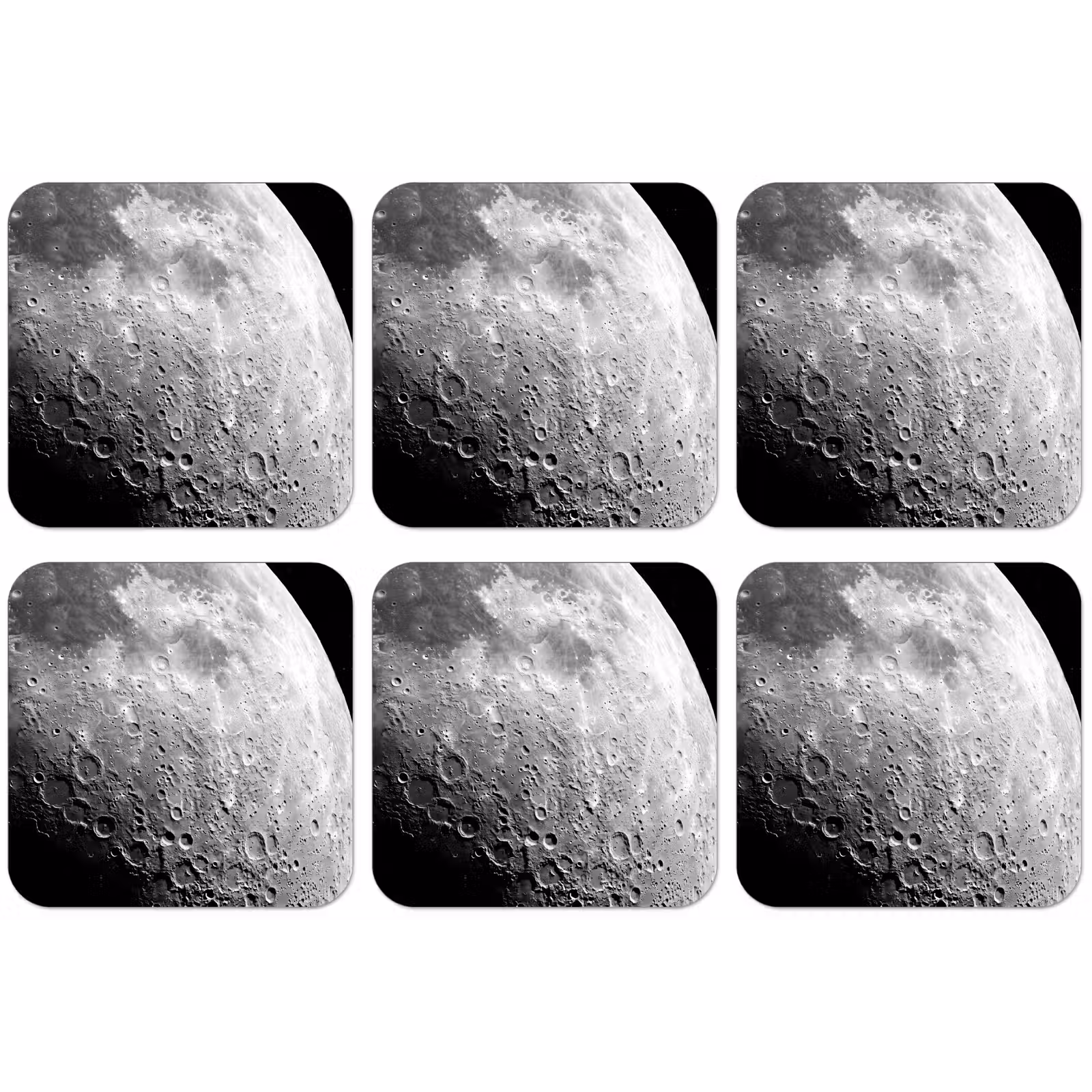Untersetzer - Mond – Krater – Weltraum - Maan - Kraters - Ruimte onderzetter kurk middel