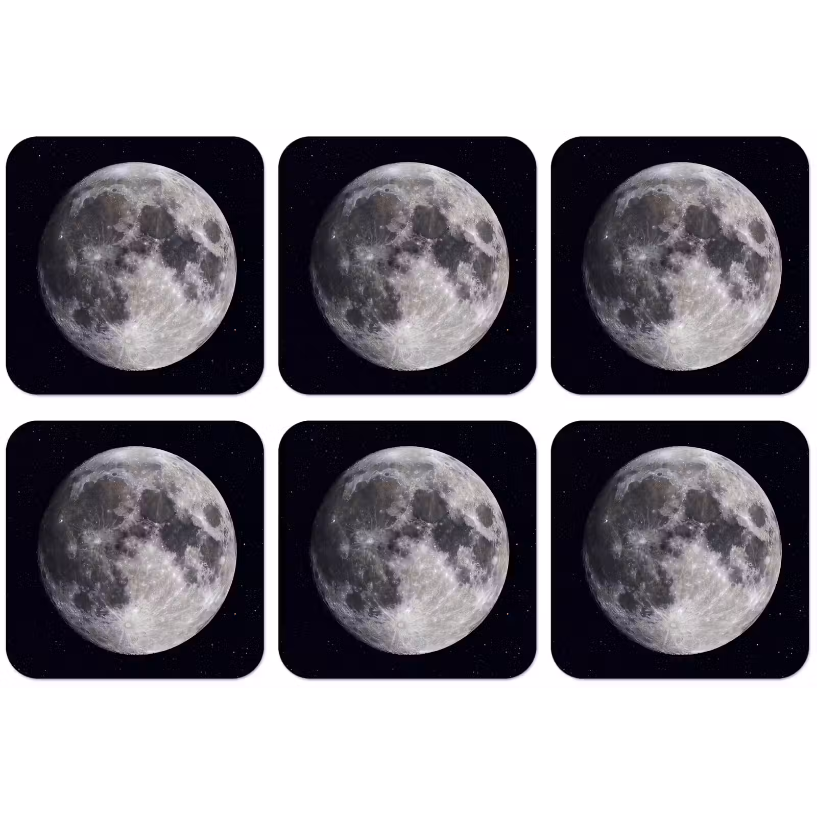 Untersetzer - Mond – Sterne – Weltraum - Maan - Sterren - Ruimte onderzetter kurk middel