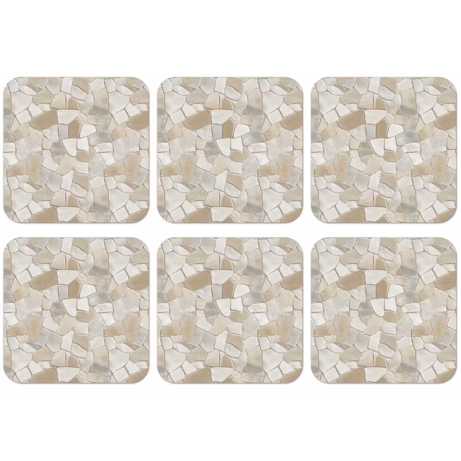 Mozaïek - Stenen - Beige onderzetter kurk middel 366 -zkaufland3dotto