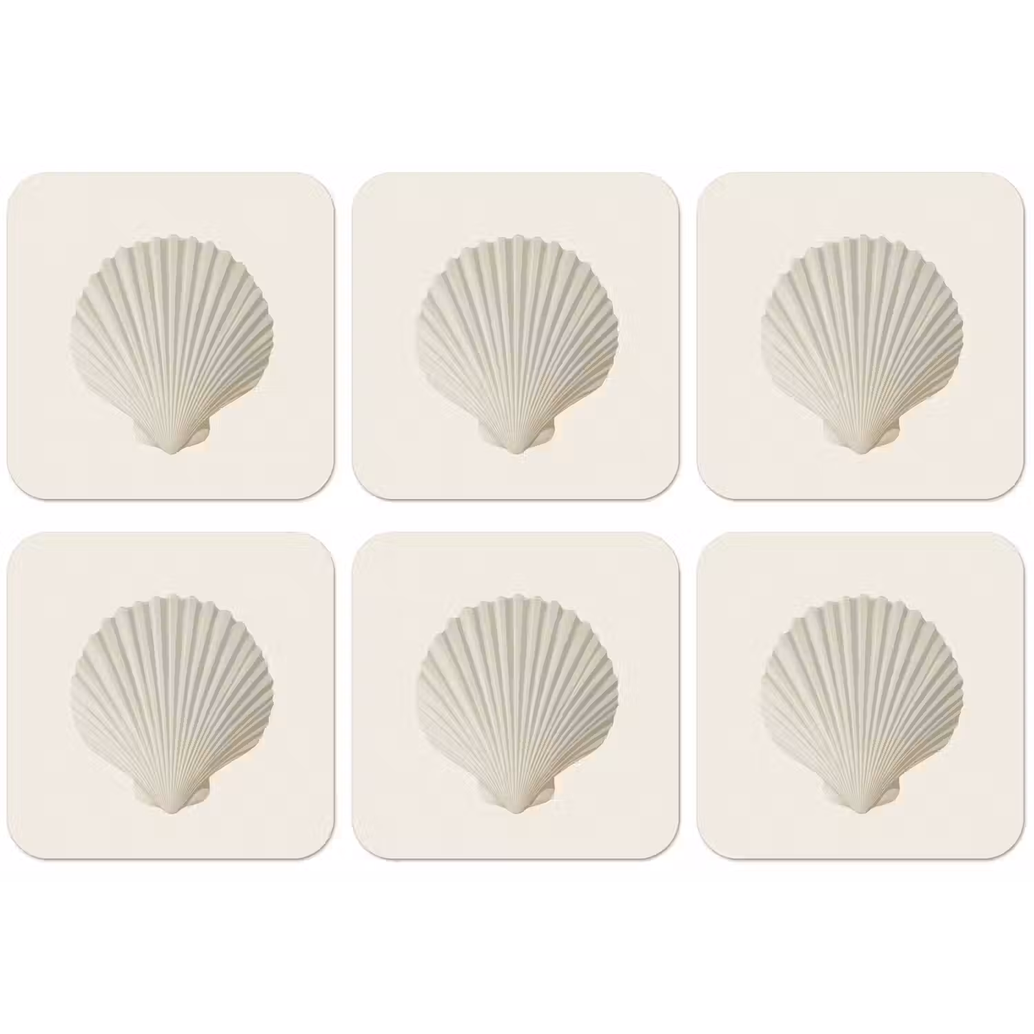 Schelp - Minimalistisch - Wit onderzetter kurk middel -zkaufland3dotto