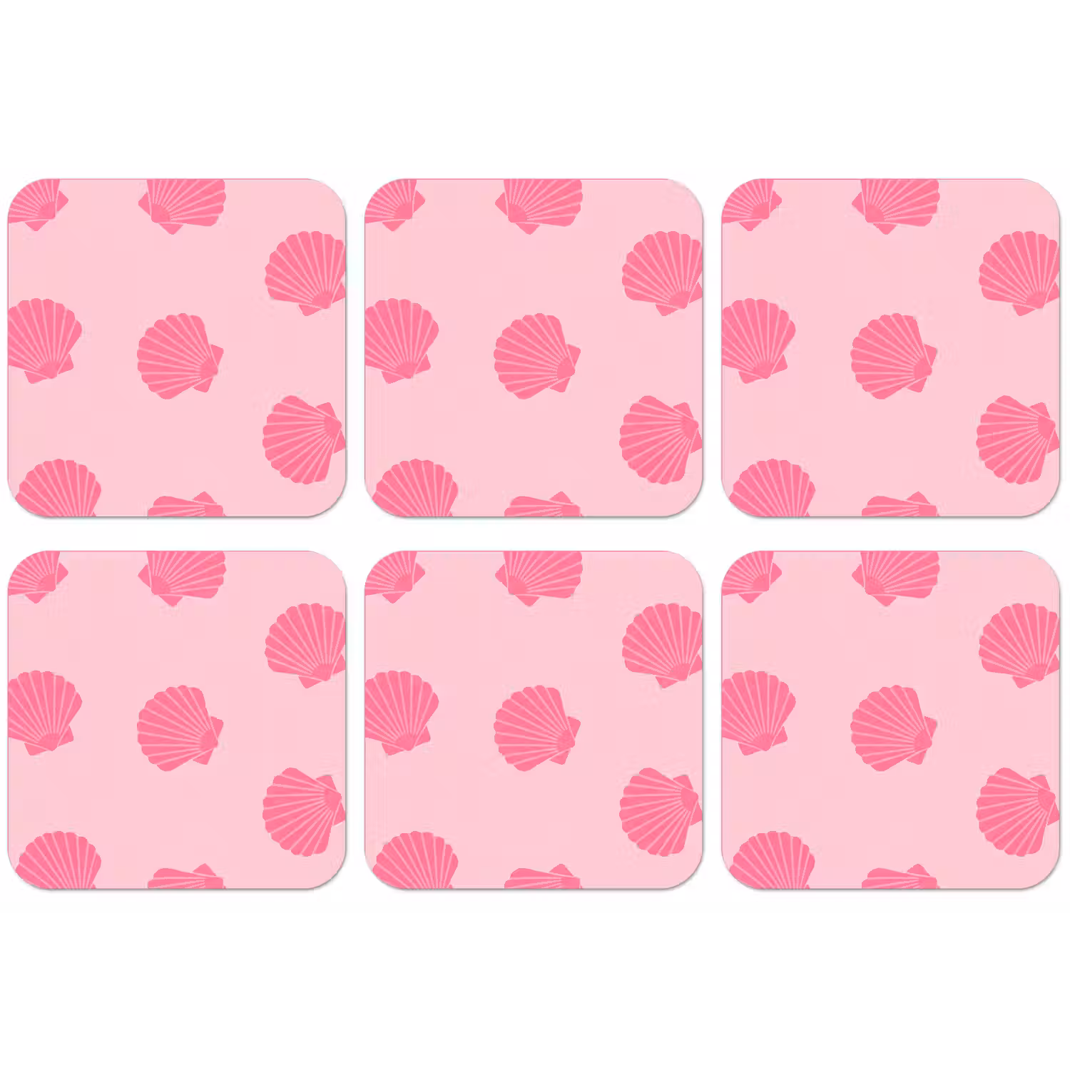 Schelp - Patroon - Zee - Modern - Roze onderzetter kurk middel -zkaufland3dotto