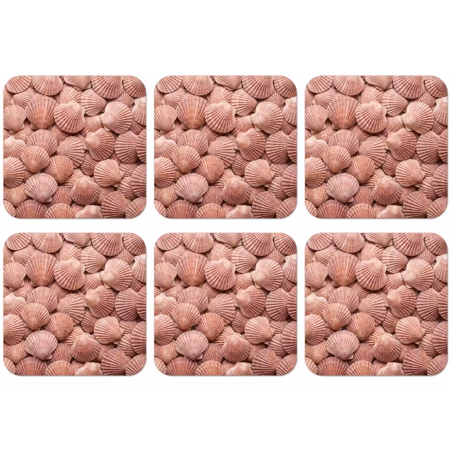 Schelpen - Patroon - Roze onderzetter kurk middel -zkaufland3dotto