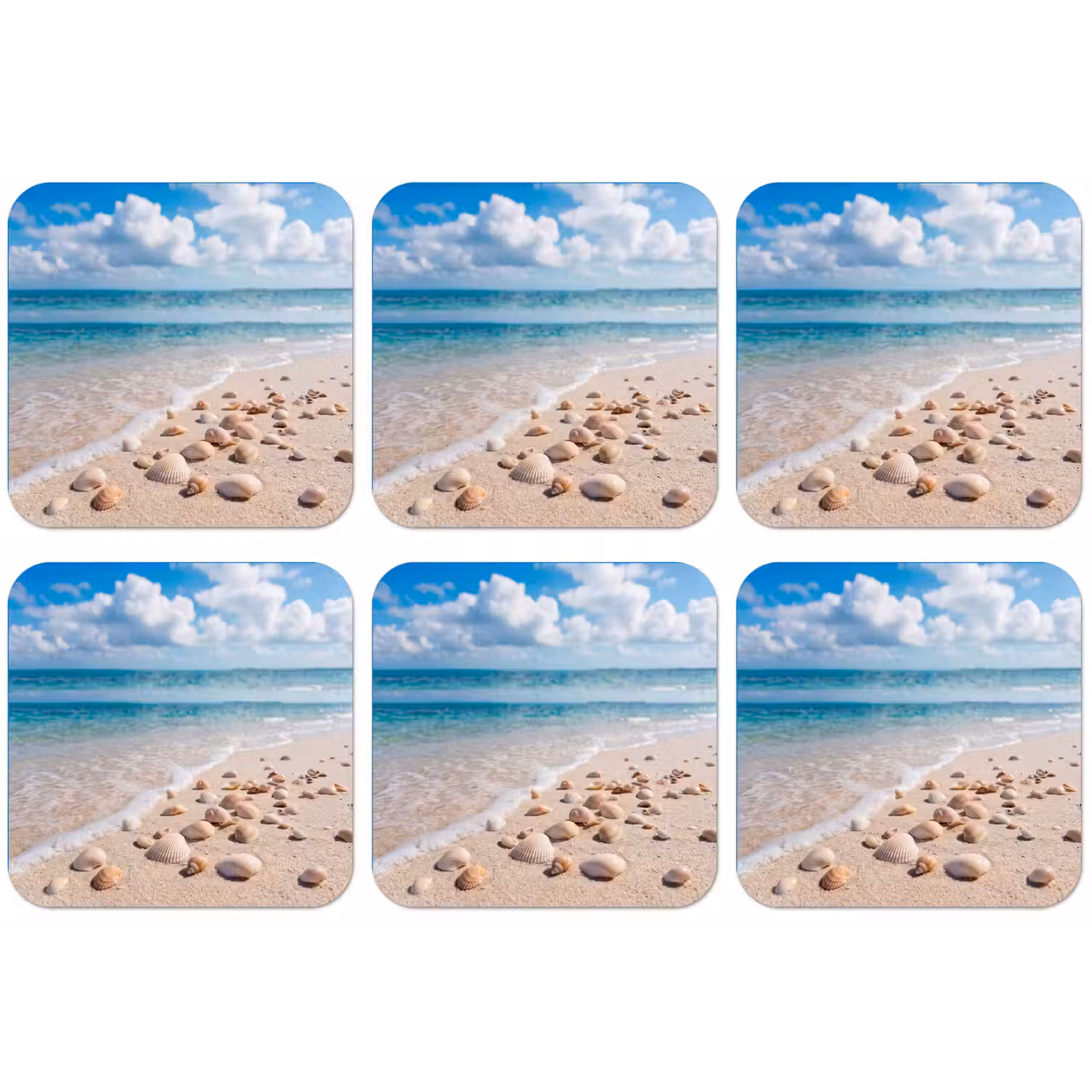 Schelpen - Strand - Natuur - Beige onderzetter kurk middel -zkaufland3dotto