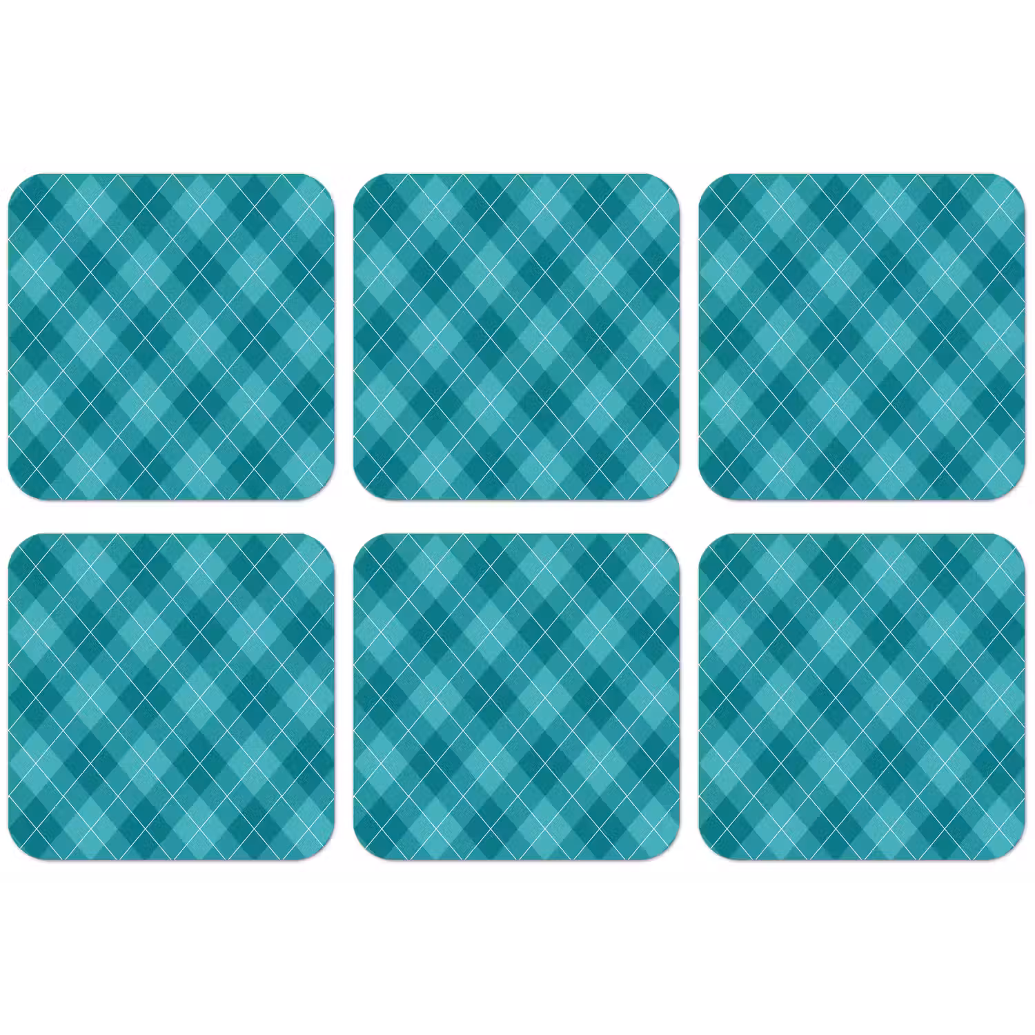 Patroon - Ruiten - Blauw onderzetter kurk middel 366 -zkaufland3dotto