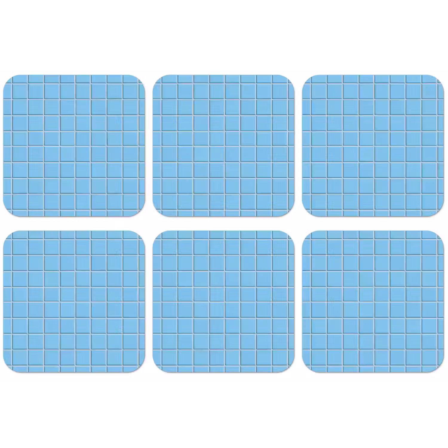 Patroon - Tegel - Pastel - Blauw onderzetter kurk middel 366 -zkaufland3dotto