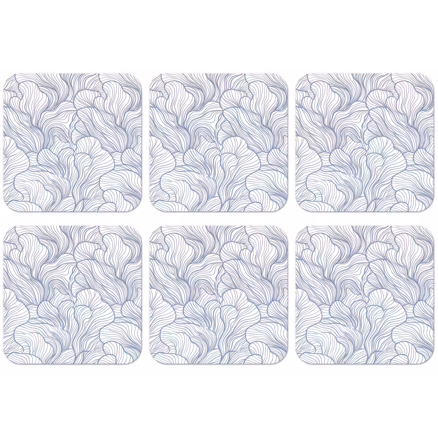 Patroon - Lijnen - Organisch - Abstract - Blauw onderzetter kurk middel -zkaufland3dotto