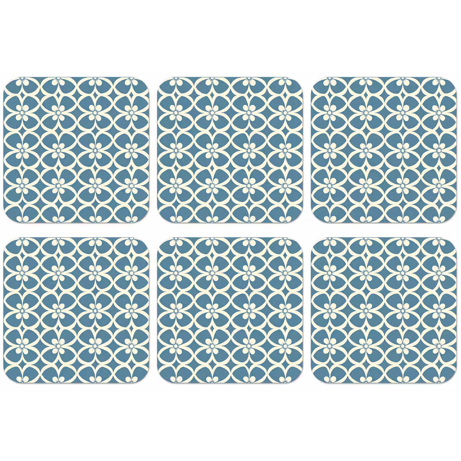 Patroon - Symmetrisch - Blauw onderzetter kurk middel 366 -zkaufland3dotto