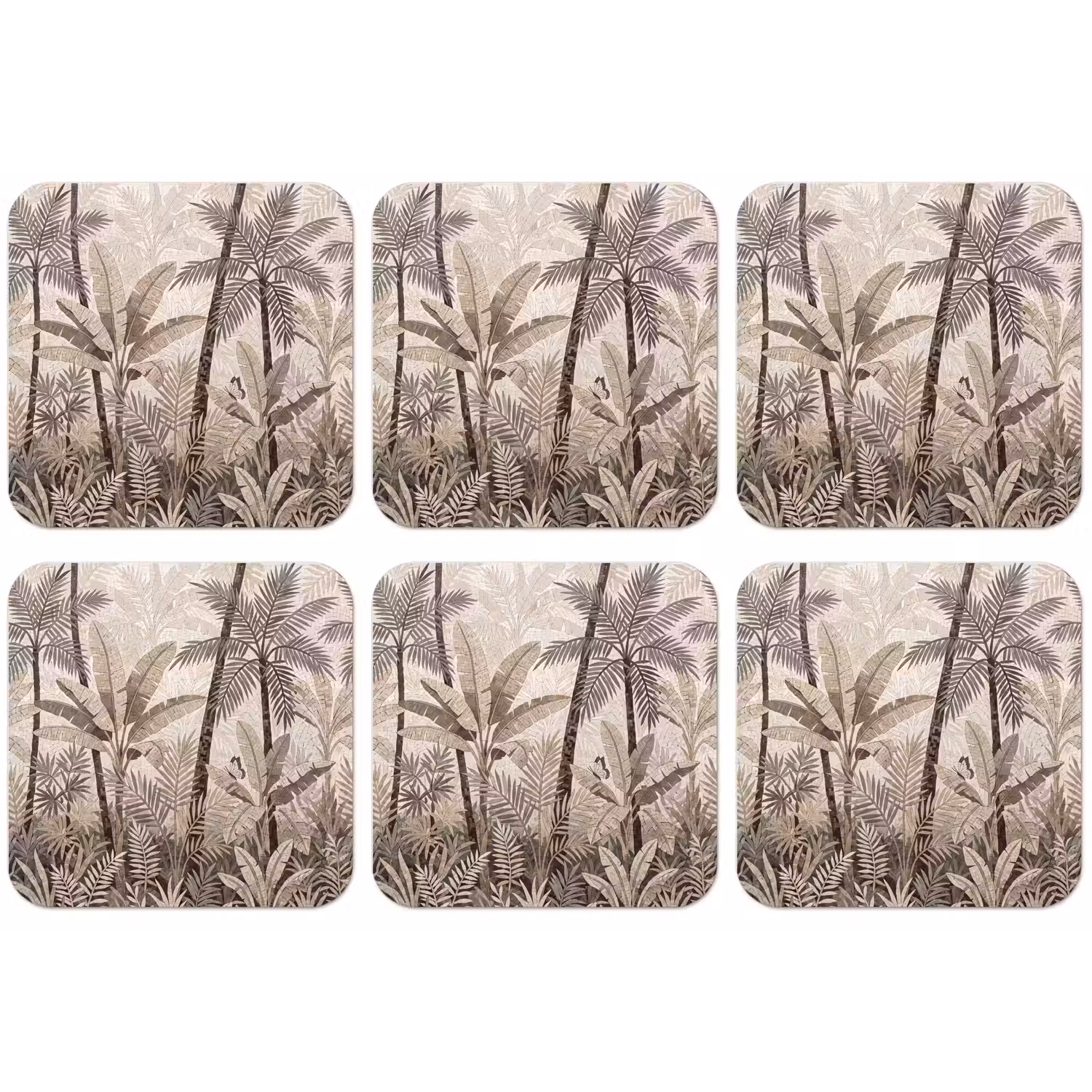 Natuur - Bladeren - Landschap - Mozaïek - Beige onderzetter kurk middel -zkaufland3dotto