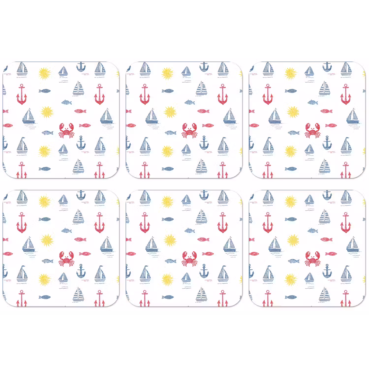 Nautisch - Illustraties - Kleurrijk onderzetter kurk middel 366 -zkaufland3dotto