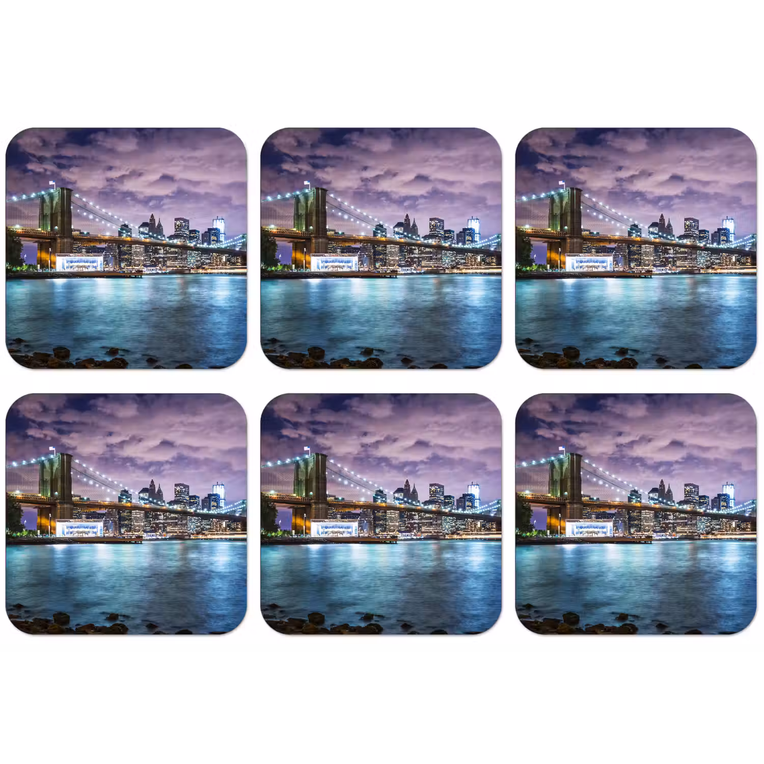 New York - Skyline - Stad - Kleuren onderzetter kurk middel -zkaufland3dotto