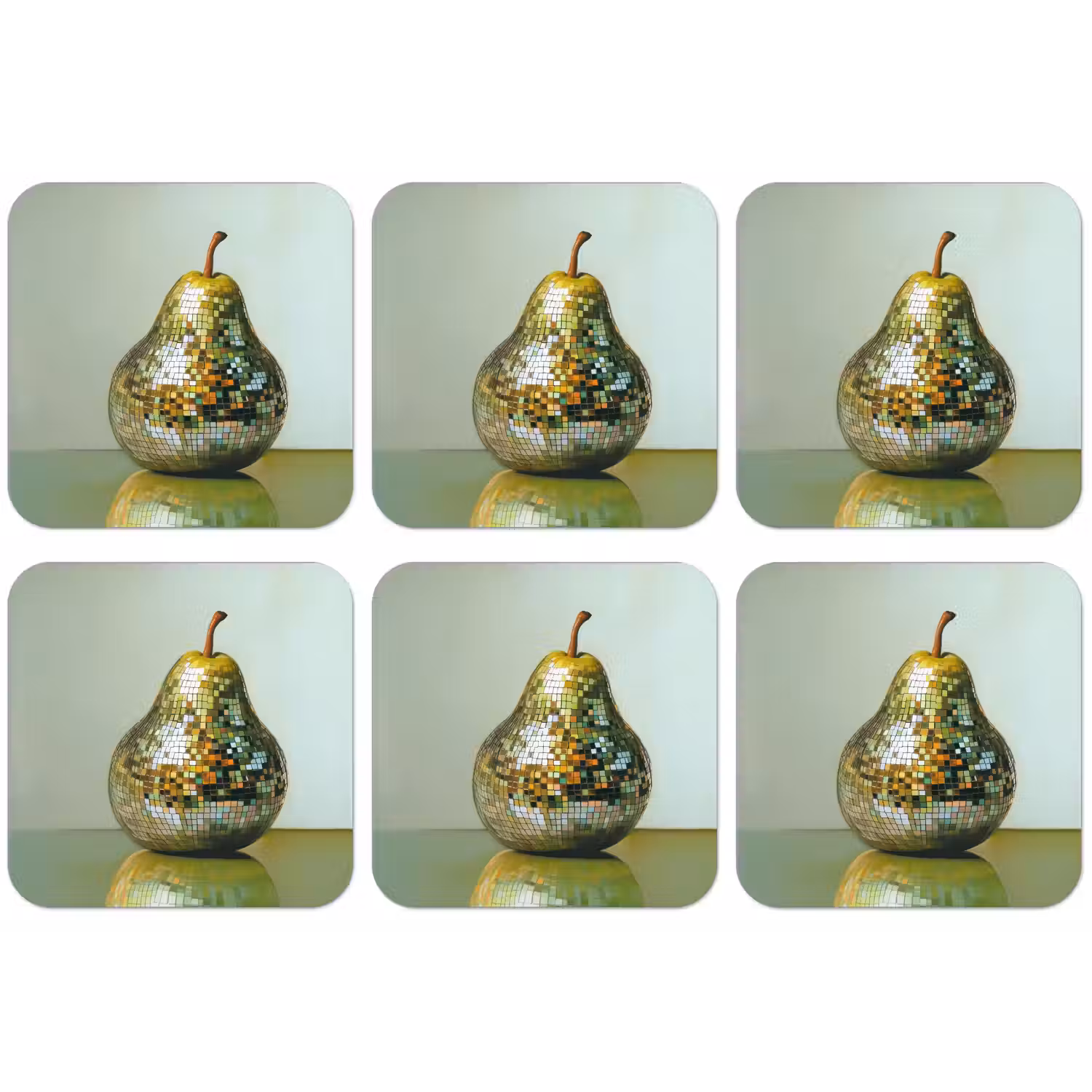 Fruit - Disco - Art - Glitter onderzetter kurk middel -zkaufland3dotto