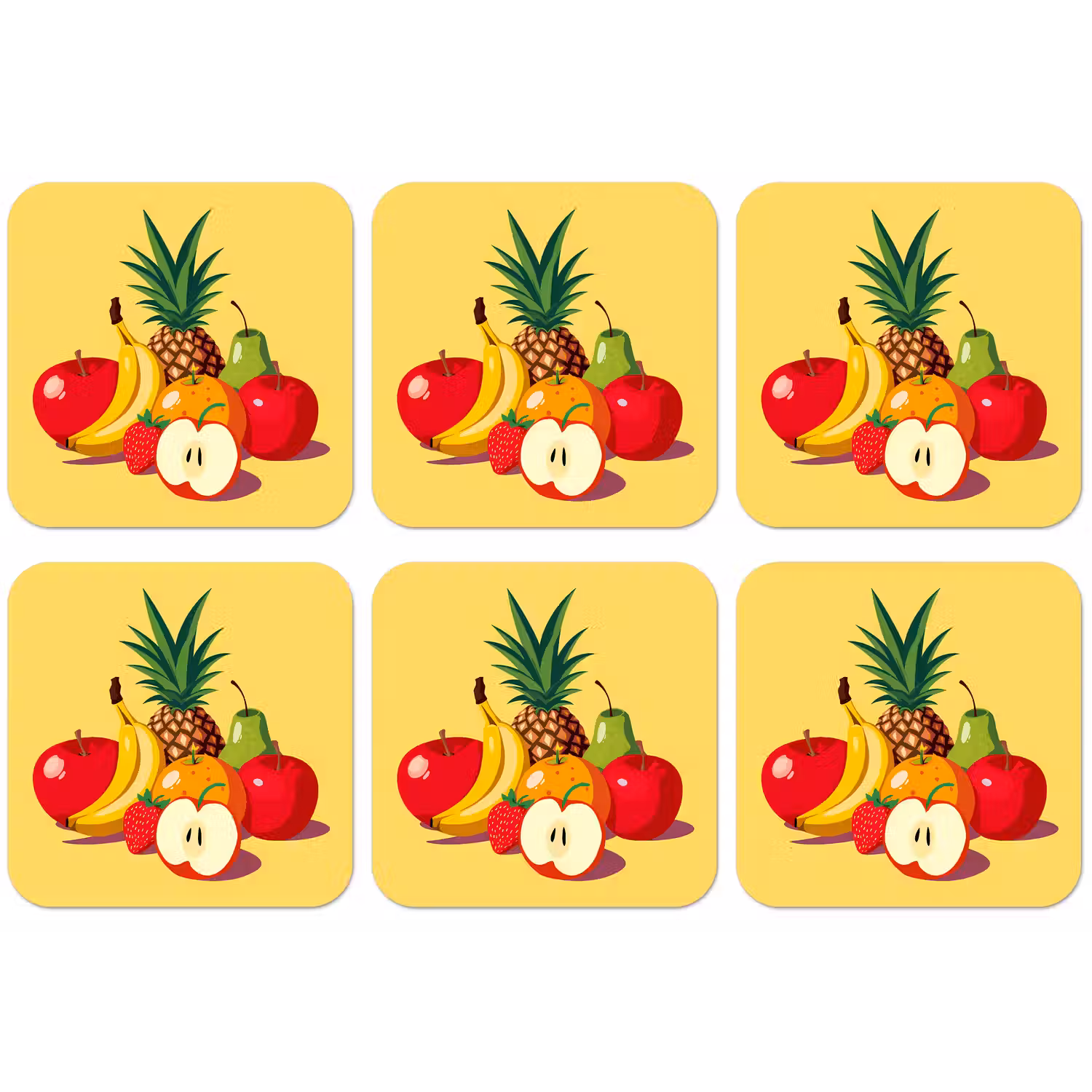 Fruit - Illustratie - Kleurrijk onderzetter kurk middel -zkaufland3dotto