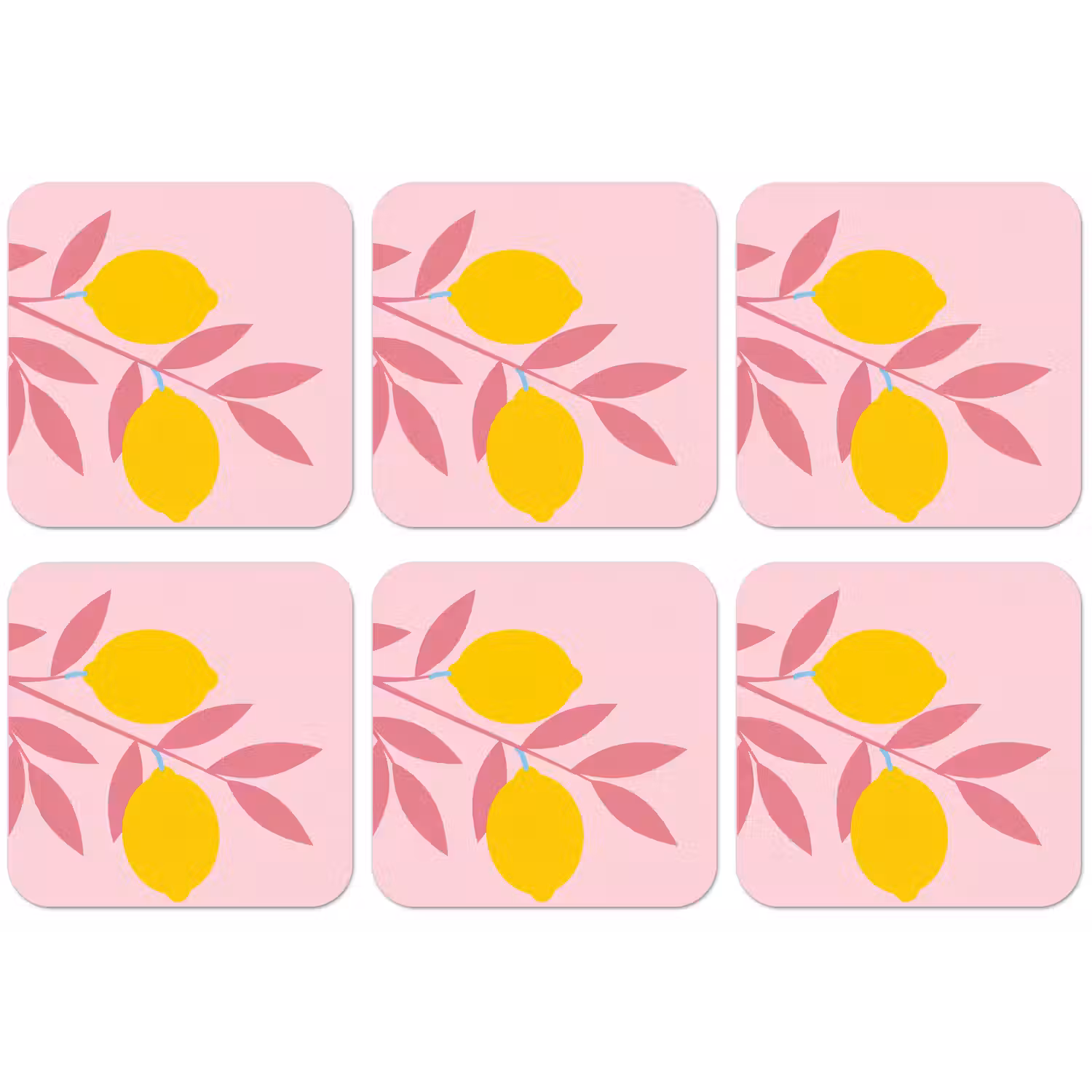 Fruit - Tak - Natuur - Abstract - Roze onderzetter kurk middel -zkaufland3dotto