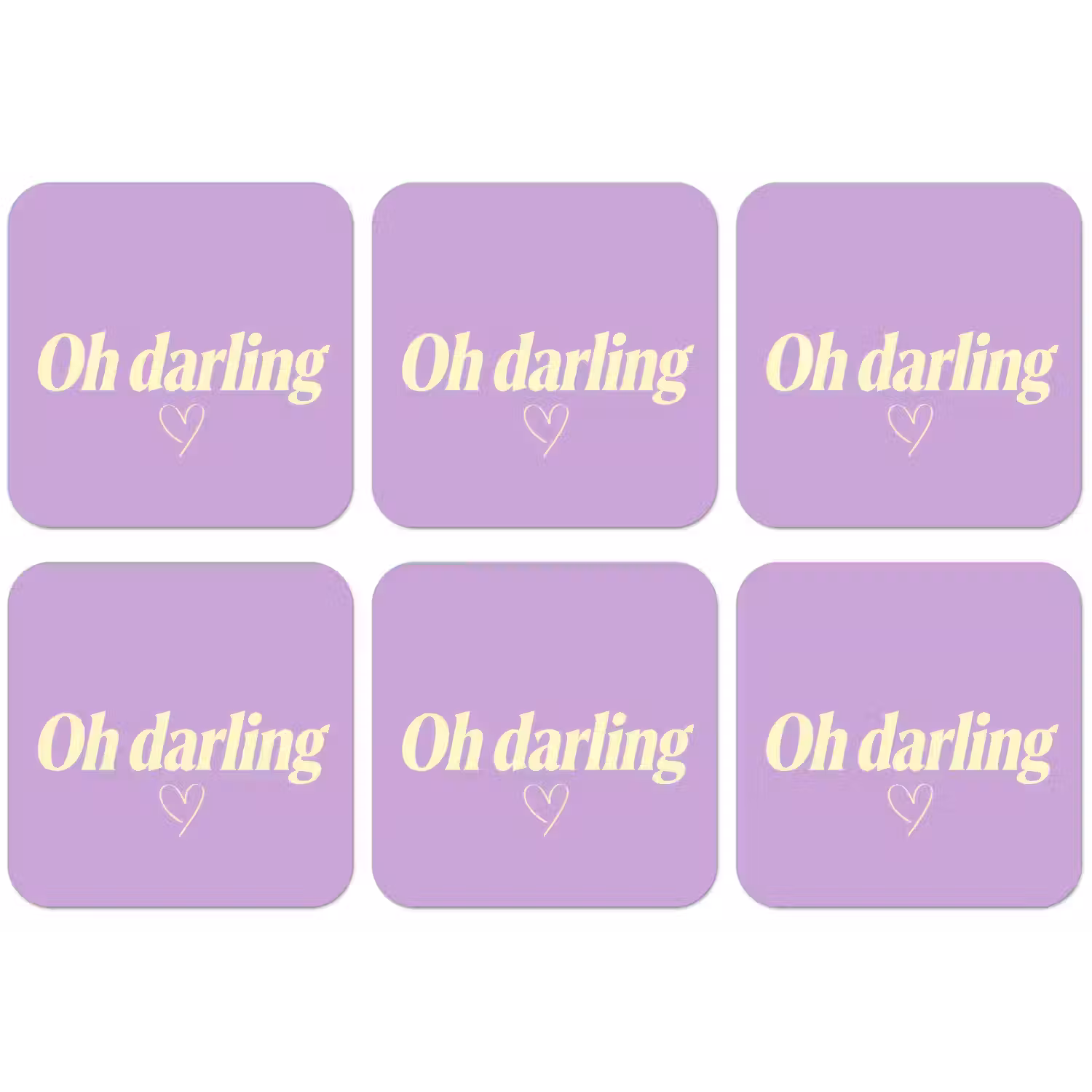 Oh darling - Hart - Paars onderzetter kurk middel -zkaufland3dotto