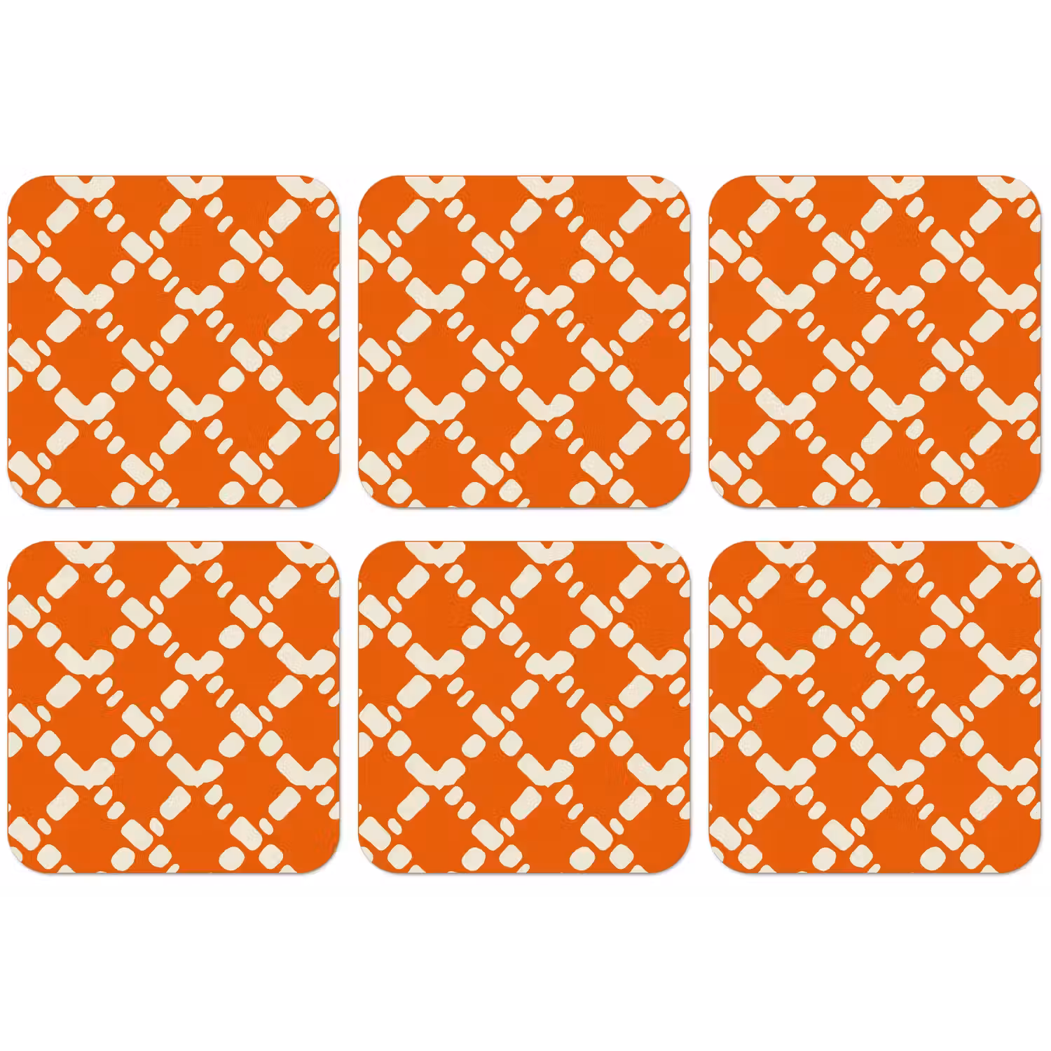 Oranje - Ruitpatroon - Wit onderzetter kurk middel 366 -zkaufland3dotto