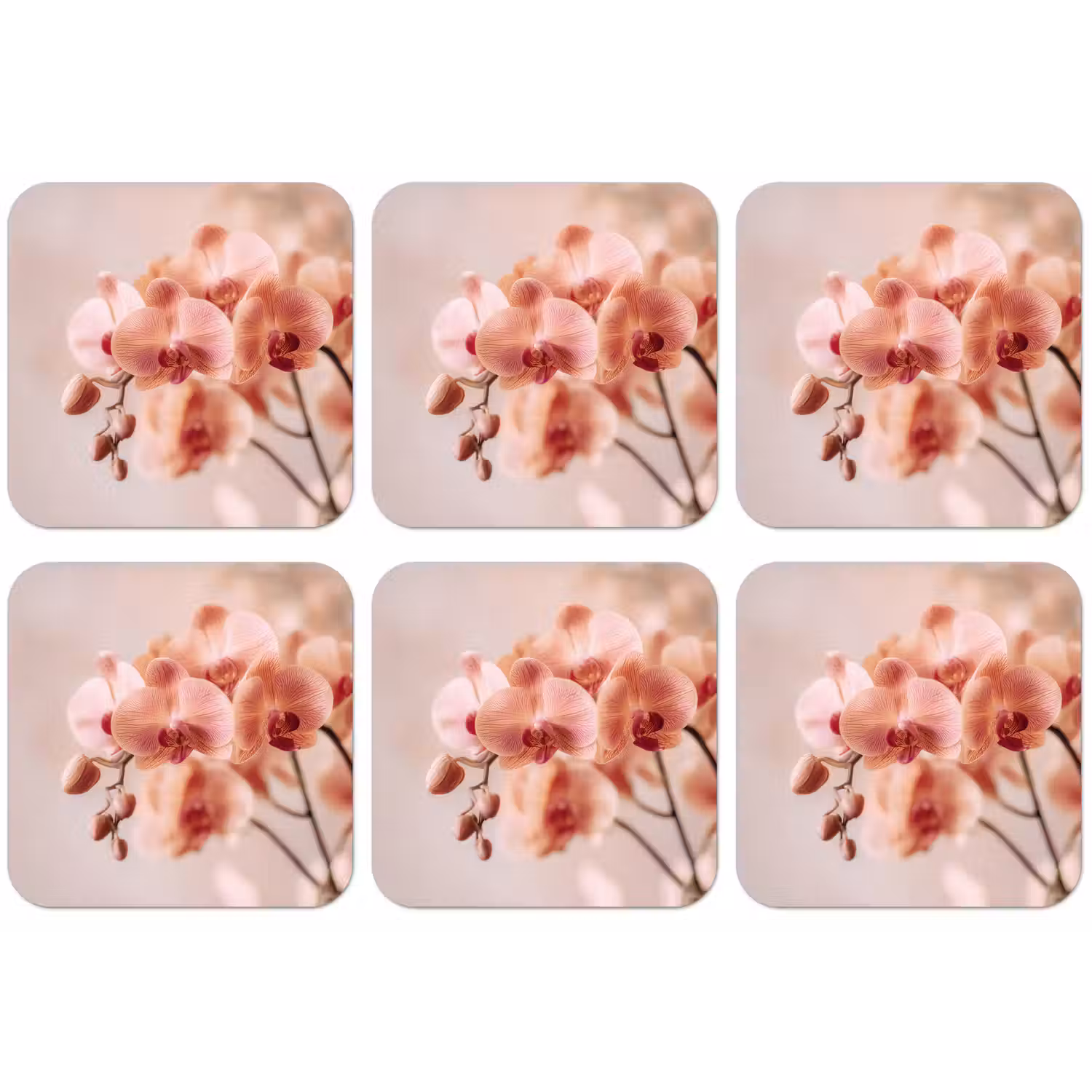 Orchidee - Bloemen - Roze - Bloemblaadjes onderzetter kurk middel -zkaufland3dotto