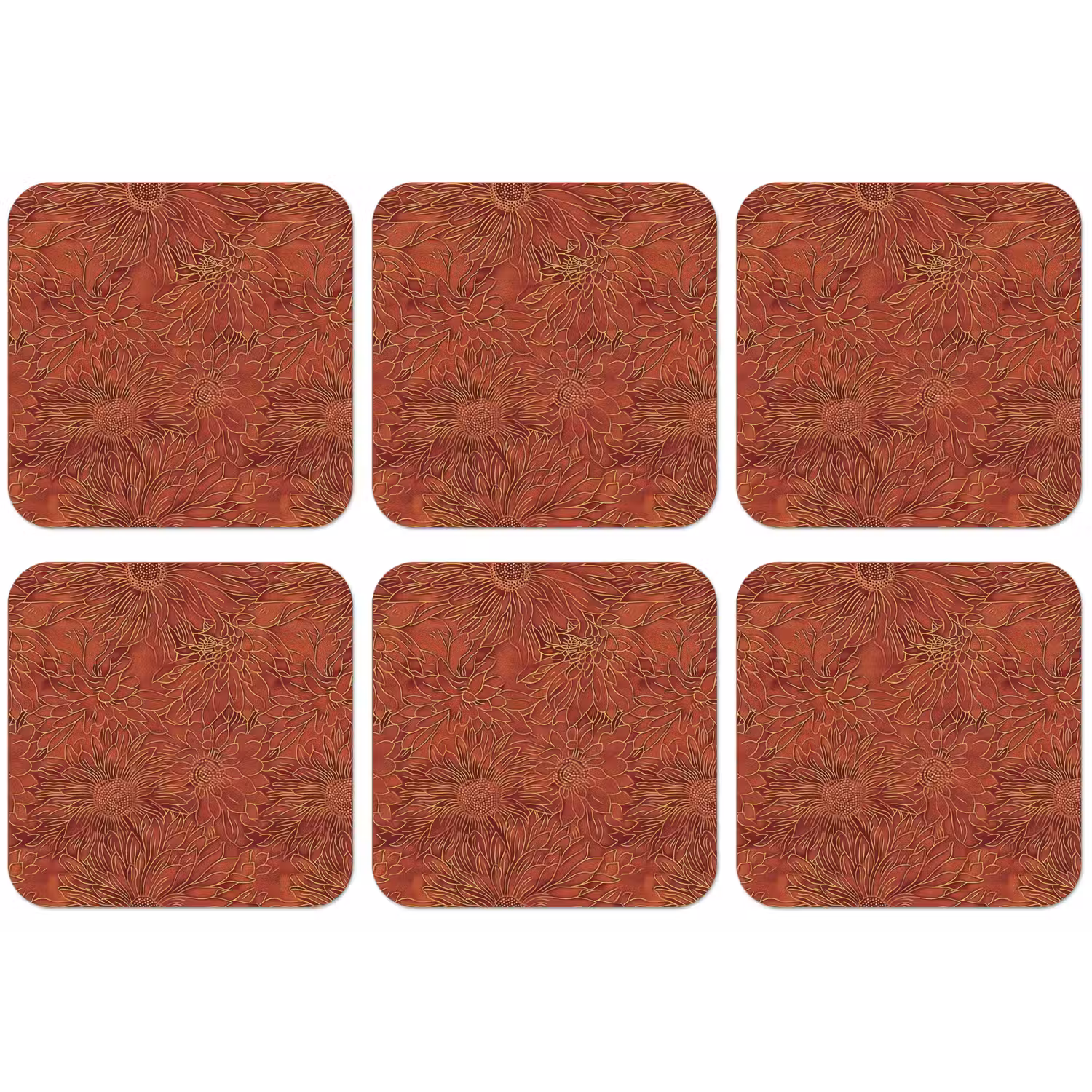 Oosters - Bloemen - Terracotta onderzetter kurk middel 366 -zkaufland3dotto