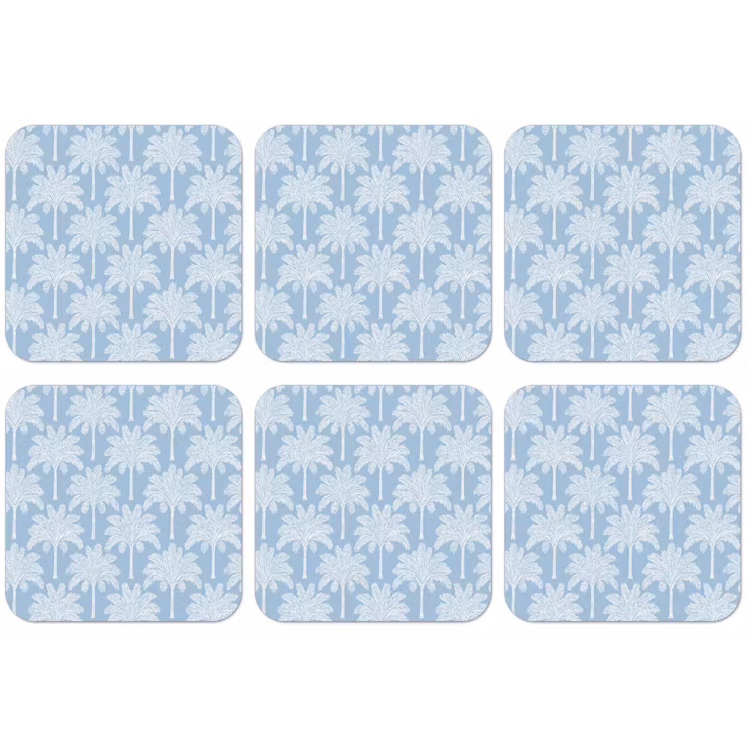 Palmboom - Modern - Blauw onderzetter kurk middel 366 -zkaufland3dotto