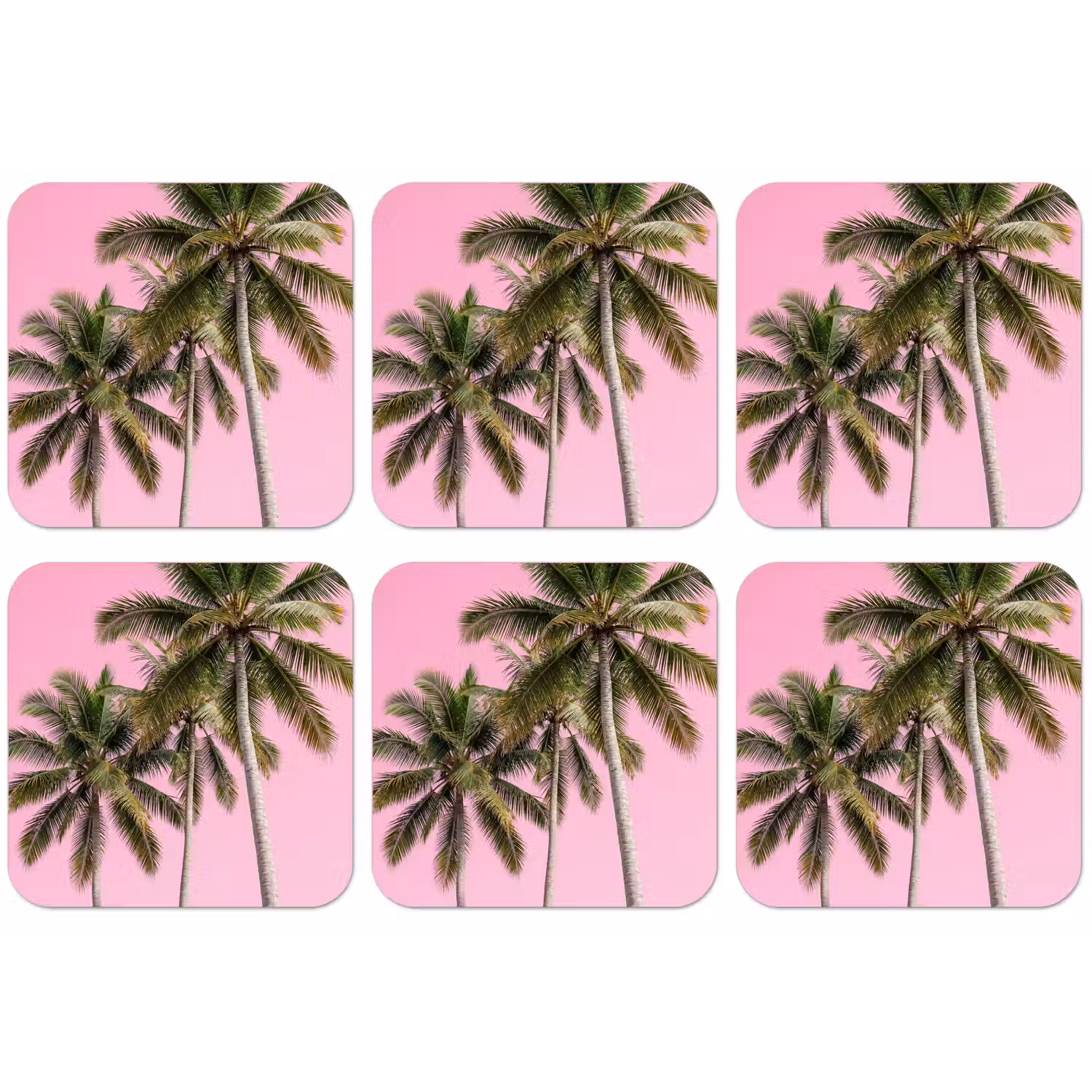 Palmboom - Tropisch - Pink onderzetter kurk middel -zkaufland3dotto