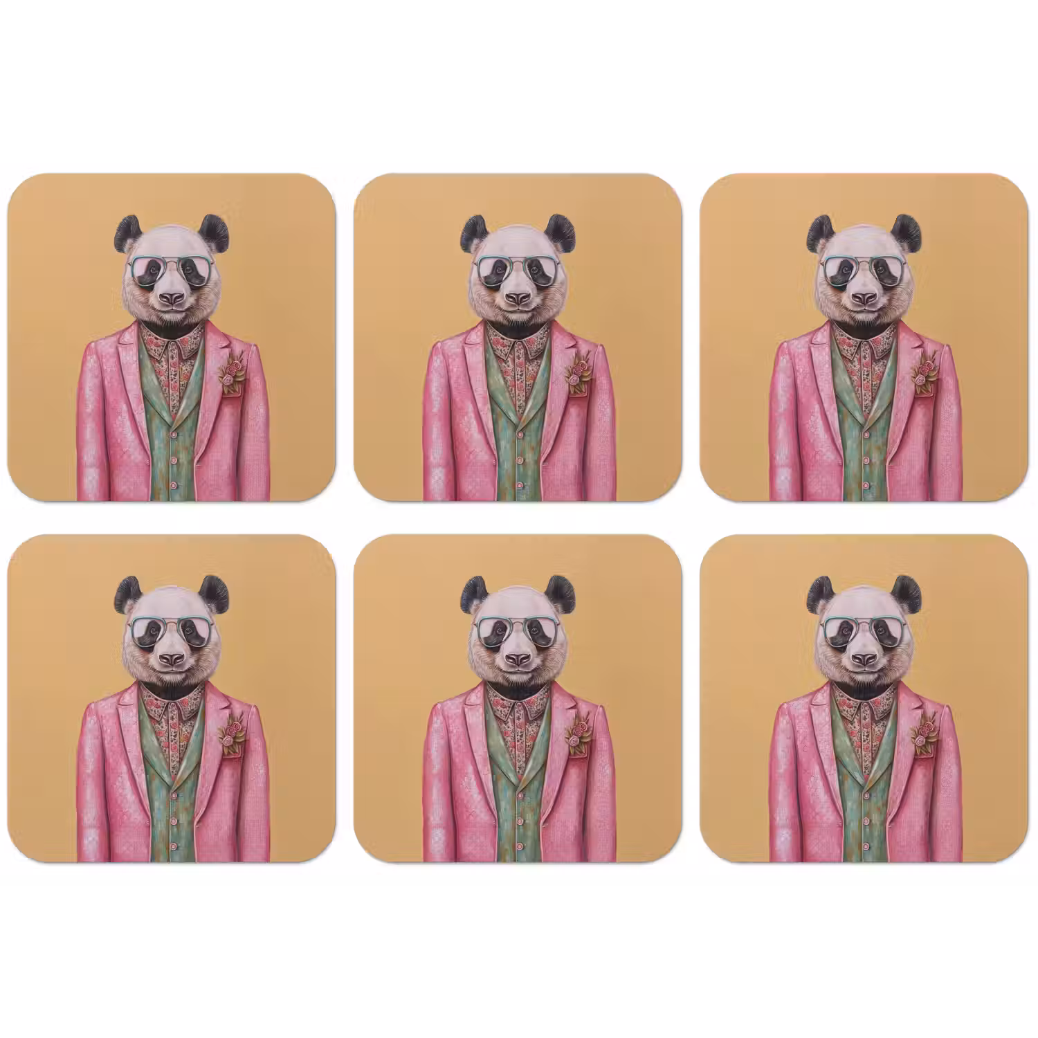 Panda - Pak - Zonnebril - Blauw onderzetter kurk middel -zkaufland3dotto
