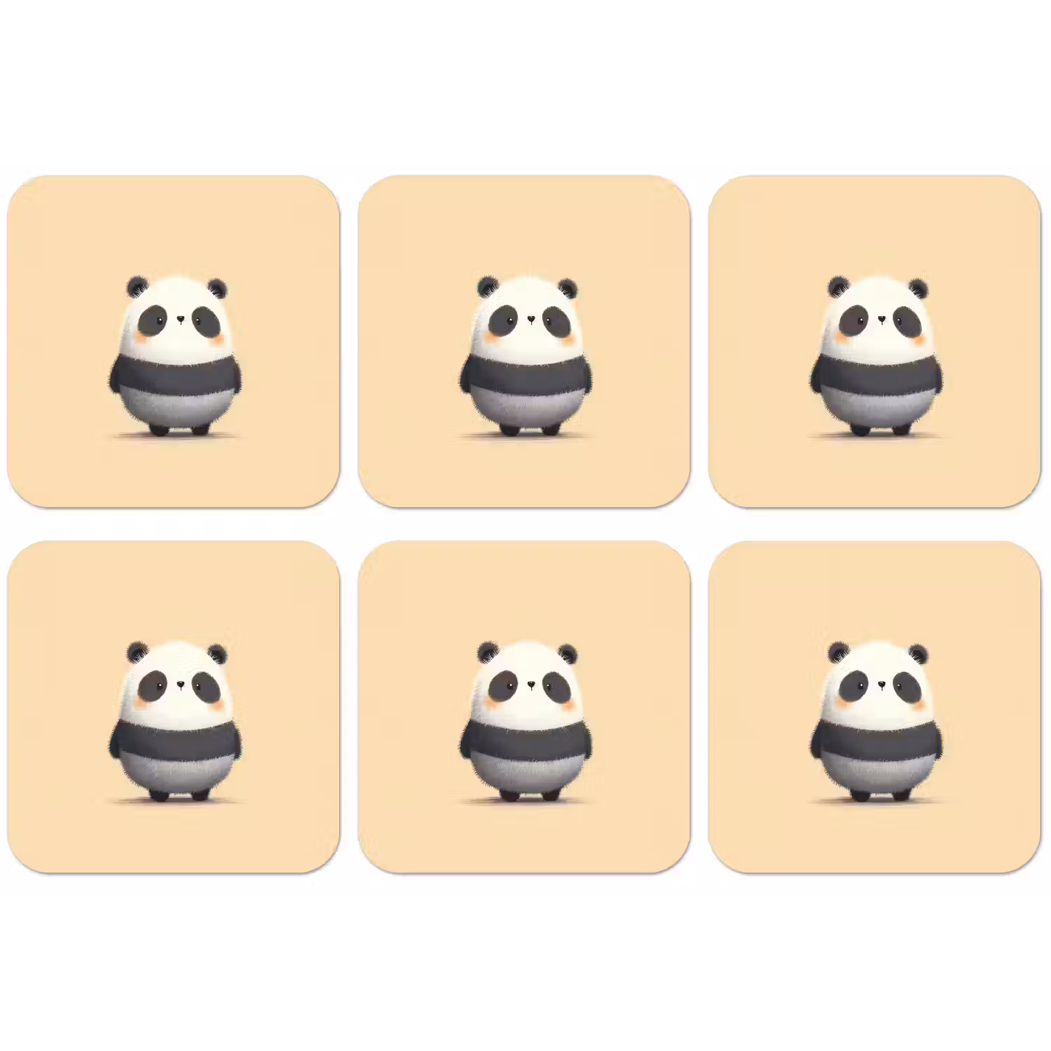 Panda - Beige - Minimalistisch onderzetter kurk middel -zkaufland3dotto