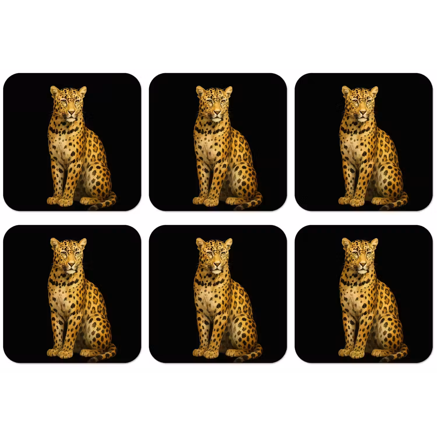 Panter - Realistisch - Bruin onderzetter kurk middel -zkaufland3dotto