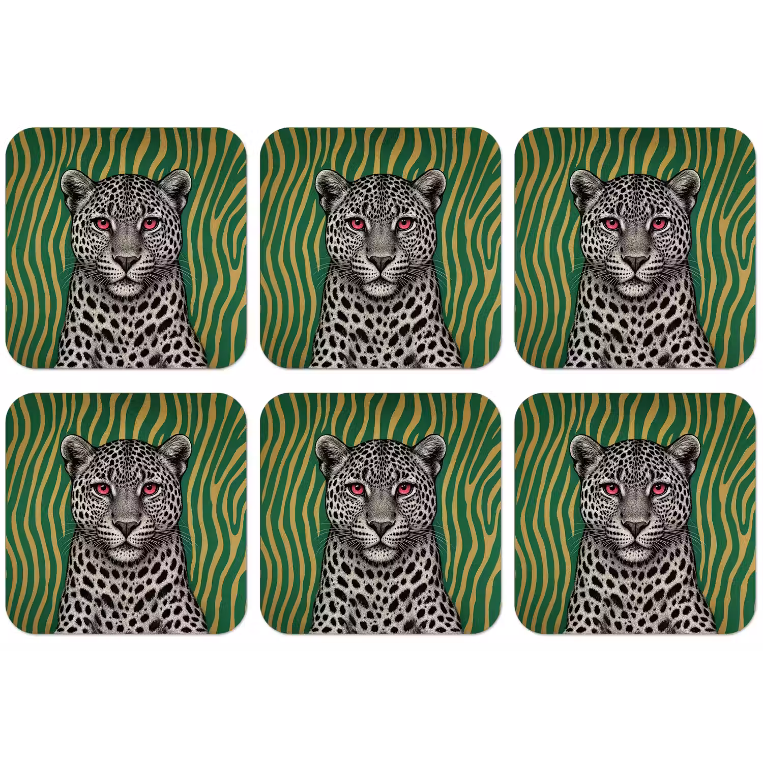 Panter - Zebrapatroon - Groen onderzetter kurk middel -zkaufland3dotto