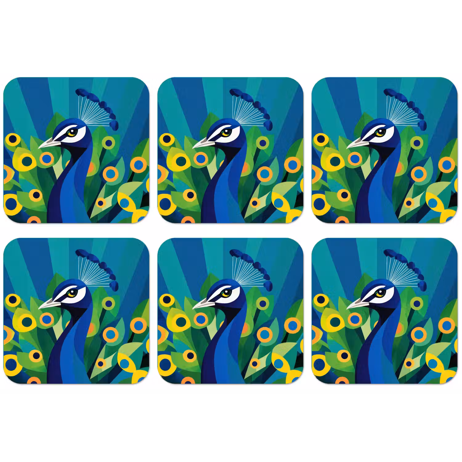 Pauw - Cirkels - Blauw onderzetter kurk middel -zkaufland3dotto