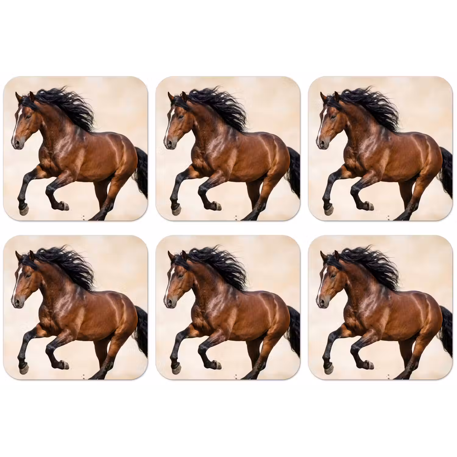 Paard - Galop - Energie onderzetter kurk middel -zkaufland3dotto