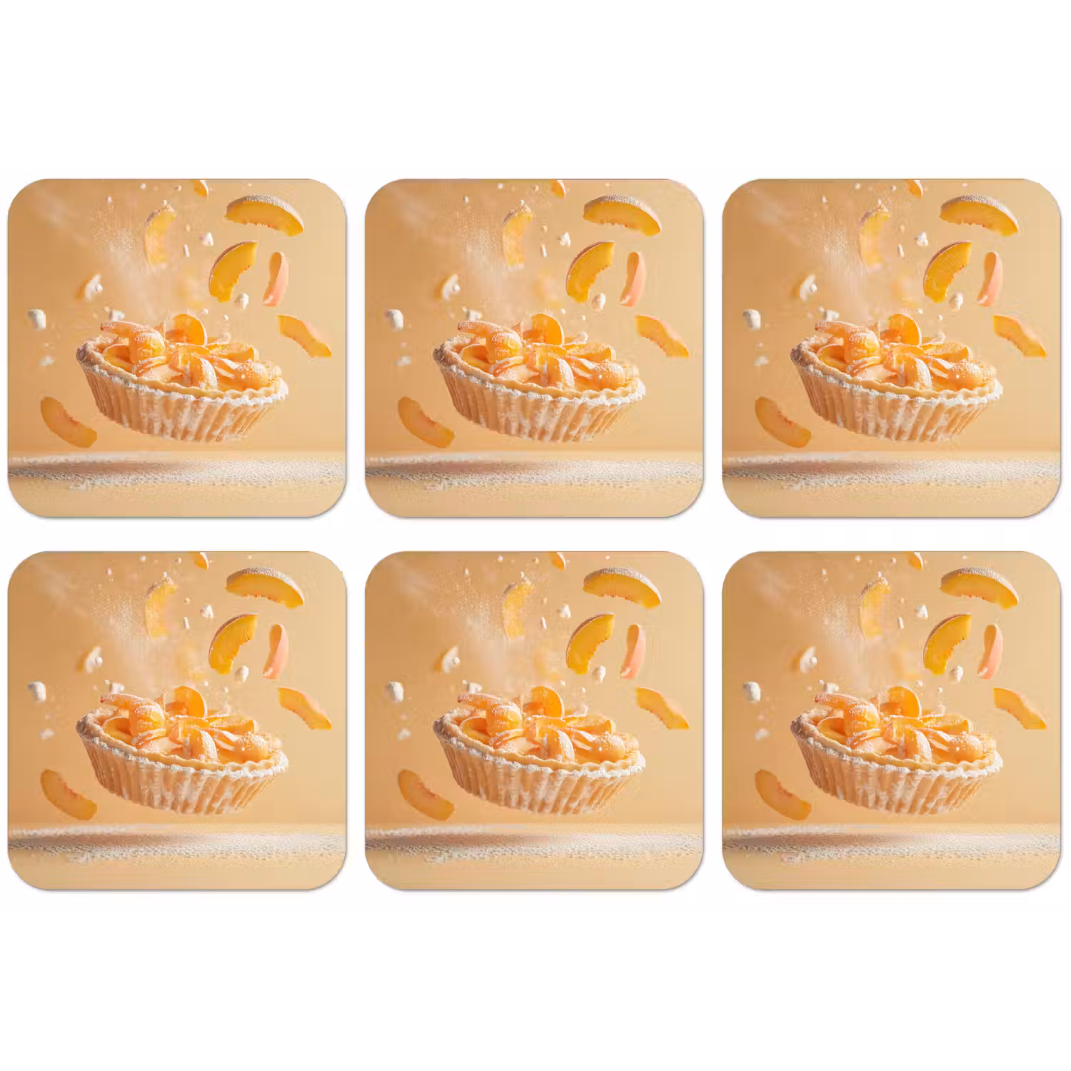 Peach - Eten - Taart - Oranje onderzetter kurk middel -zkaufland3dotto