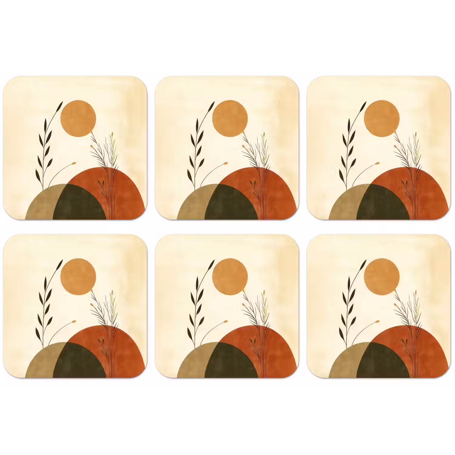 Planten - Abstract - Vormen onderzetter kurk middel -zkaufland3dotto