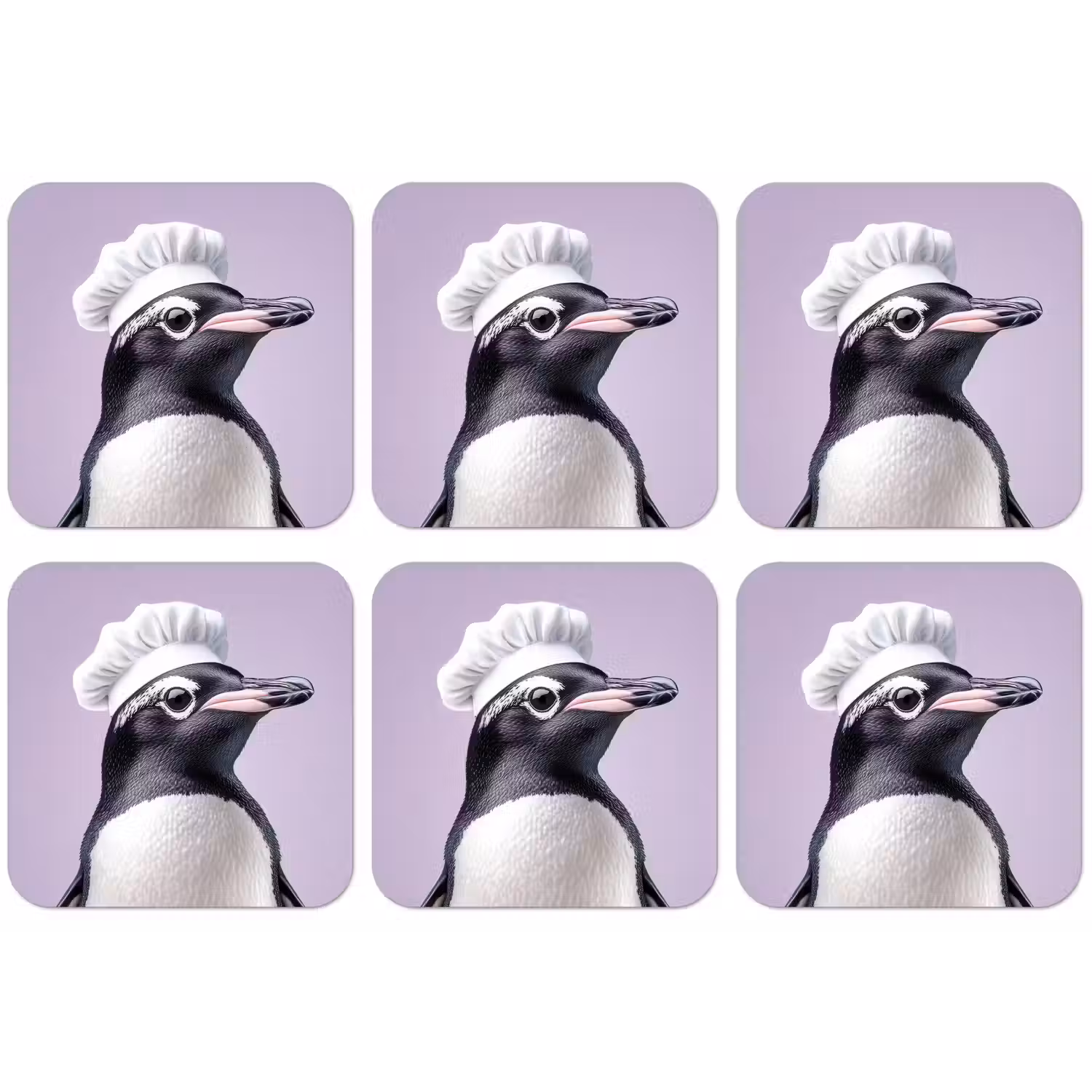 Pinguïn - Koksmuts - Lief - Paars onderzetter kurk middel -zkaufland3dotto