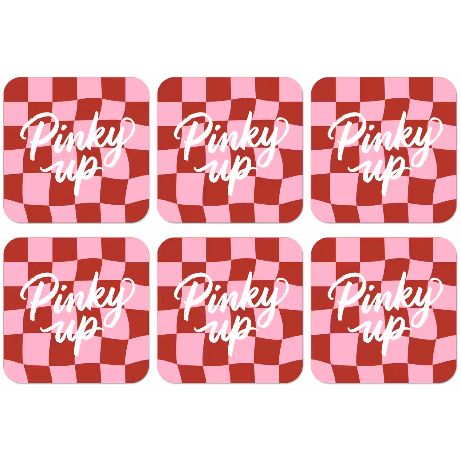 Pinky up - Geblokt - Bordeauxrood onderzetter kurk middel -zkaufland3dotto