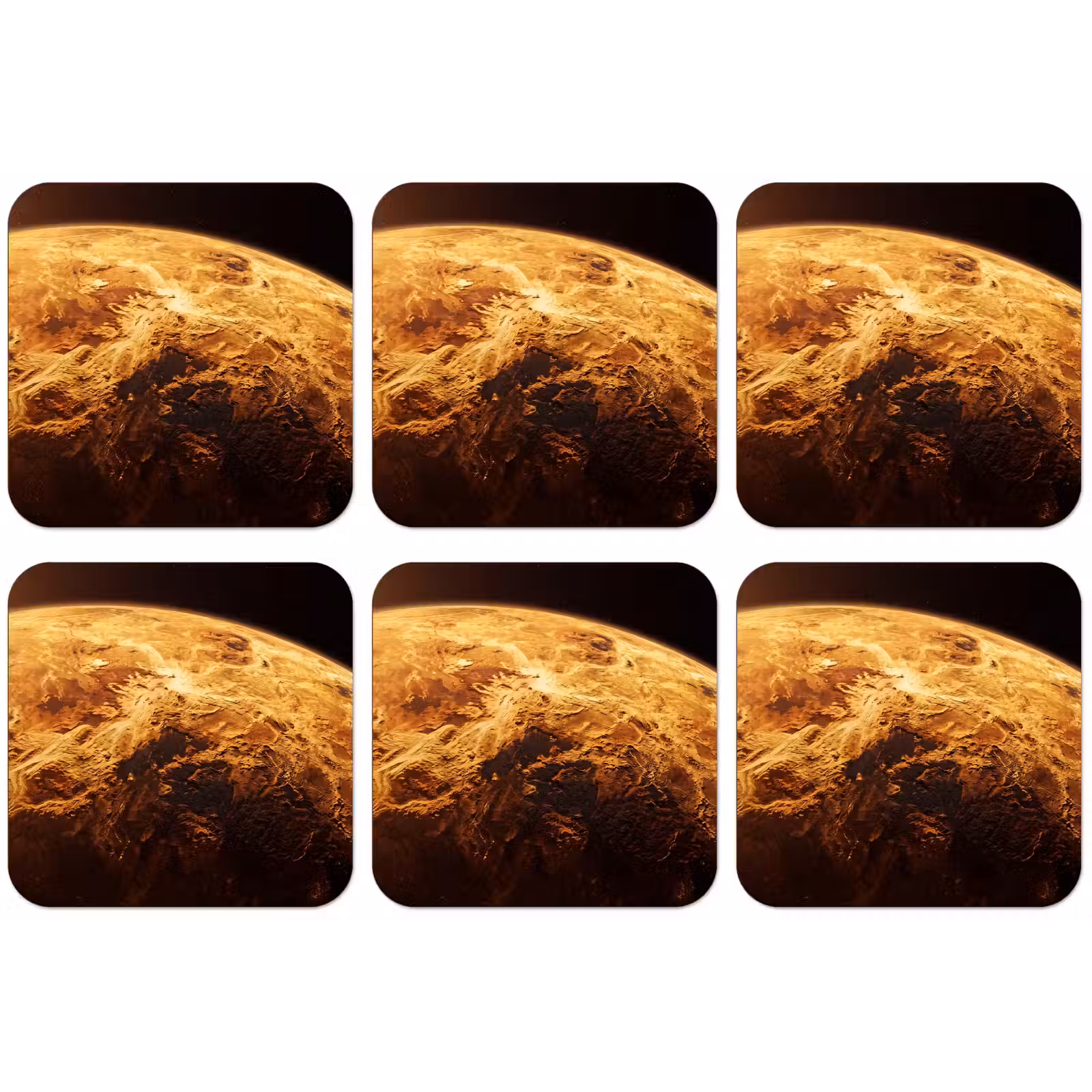 Untersetzer - Planet – Weltraum – Orange - Planeet - Ruimte - Oranje onderzetter kurk middel