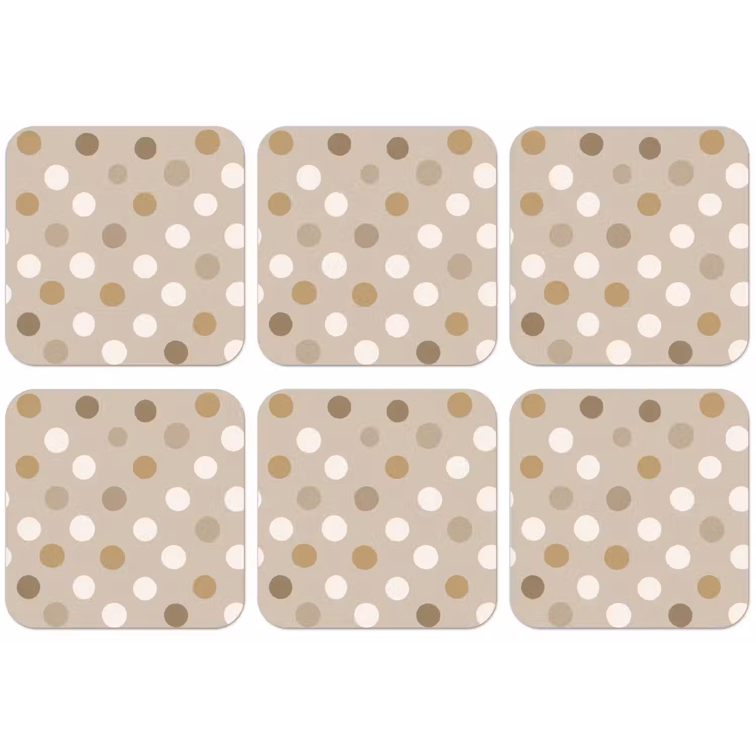 Polka - Dots - Beige onderzetter kurk middel 366 -zkaufland3dotto